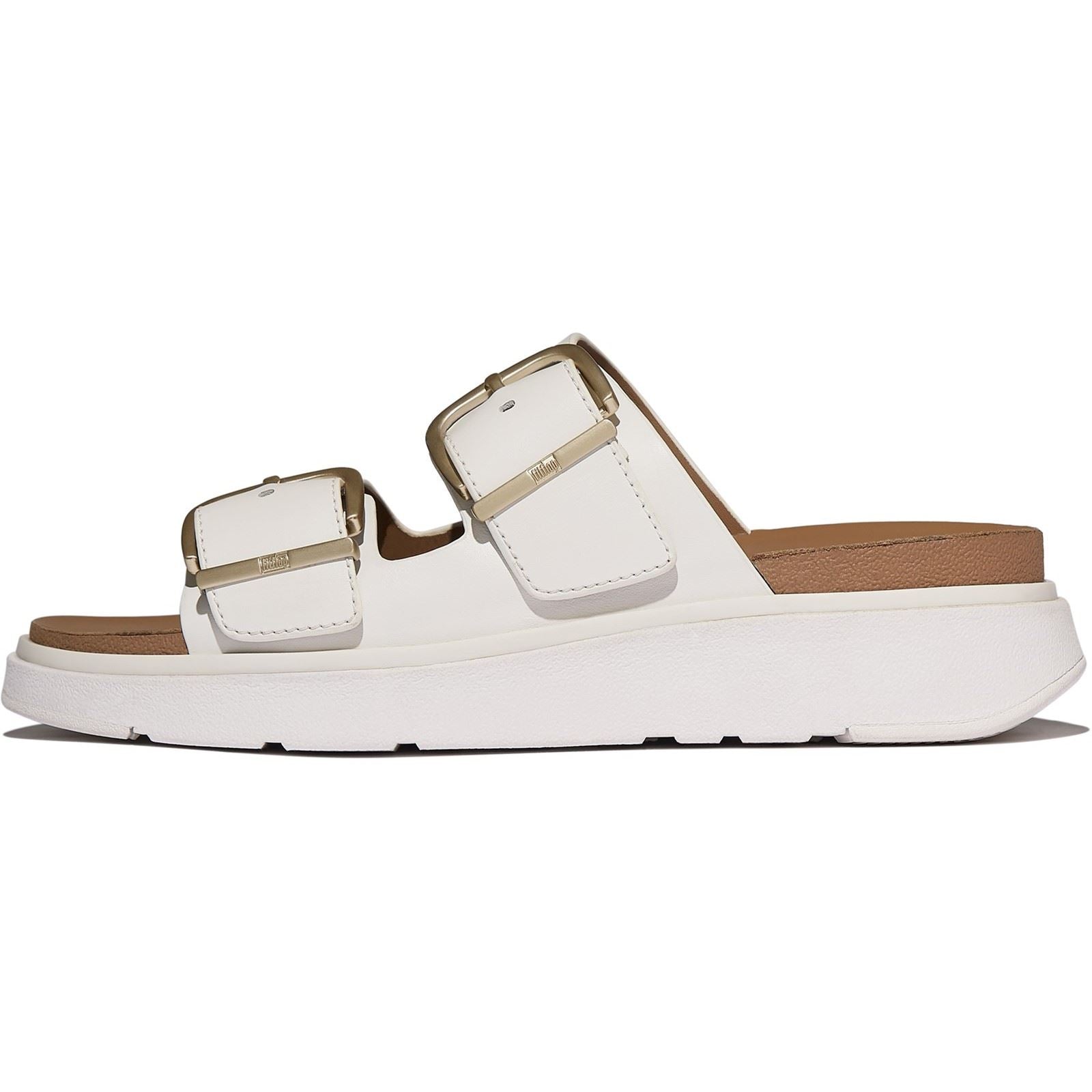 Fitflop Gen-FF Two-Bar Sandales Blanches Urbaines En Cuir Pour Femmes