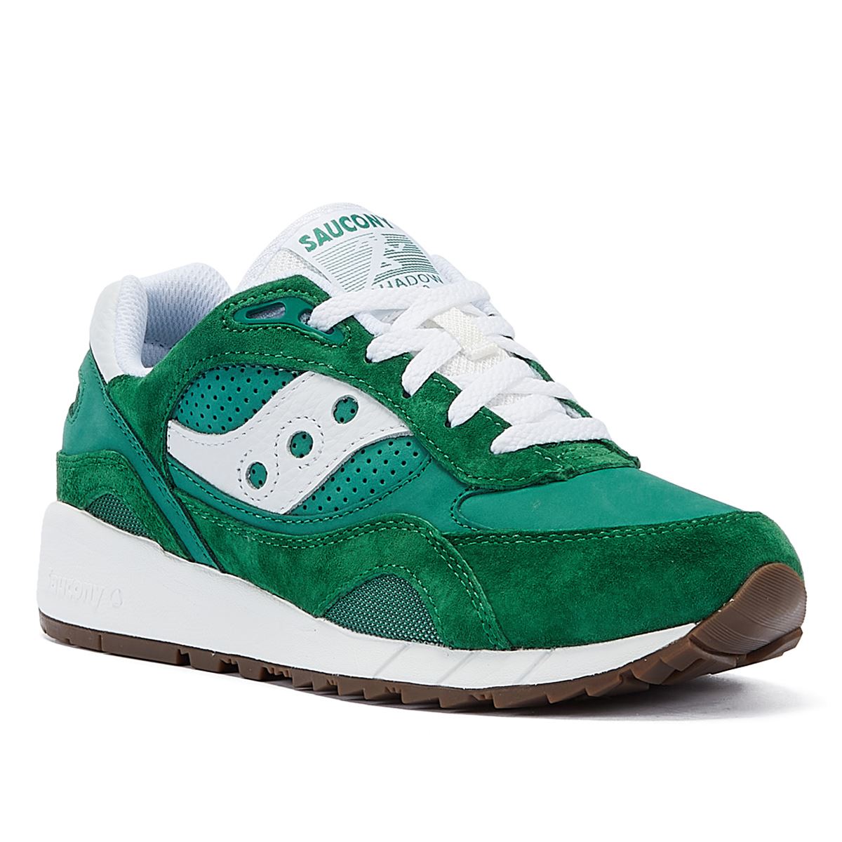 Saucony Shadow 6000 Baskets En Daim Vert/Blanc