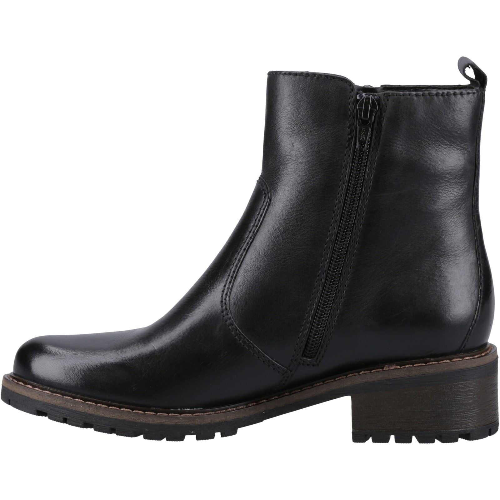 Hush Puppies Pippa Bottes En Cuir Noires Pour Femmes