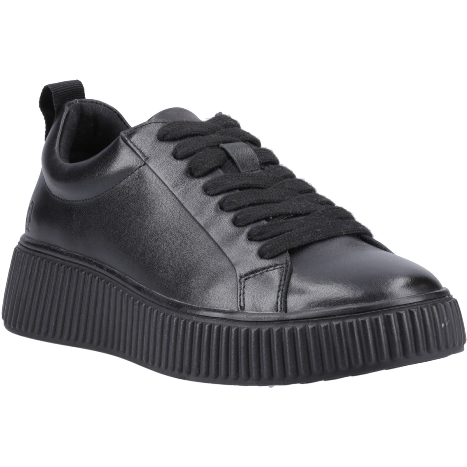 Hush Puppies Harlow Chaussures De Sport Pour Femmes En Cuir Noir/noir