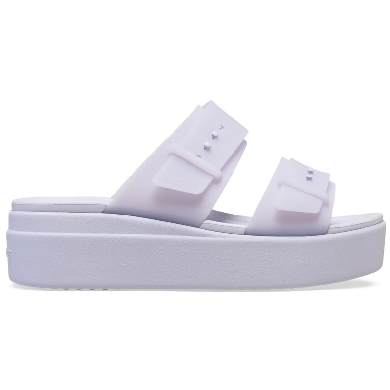 Crocs Brooklyn Buckle Low Wedge Sandales Violettes Pour Femmes