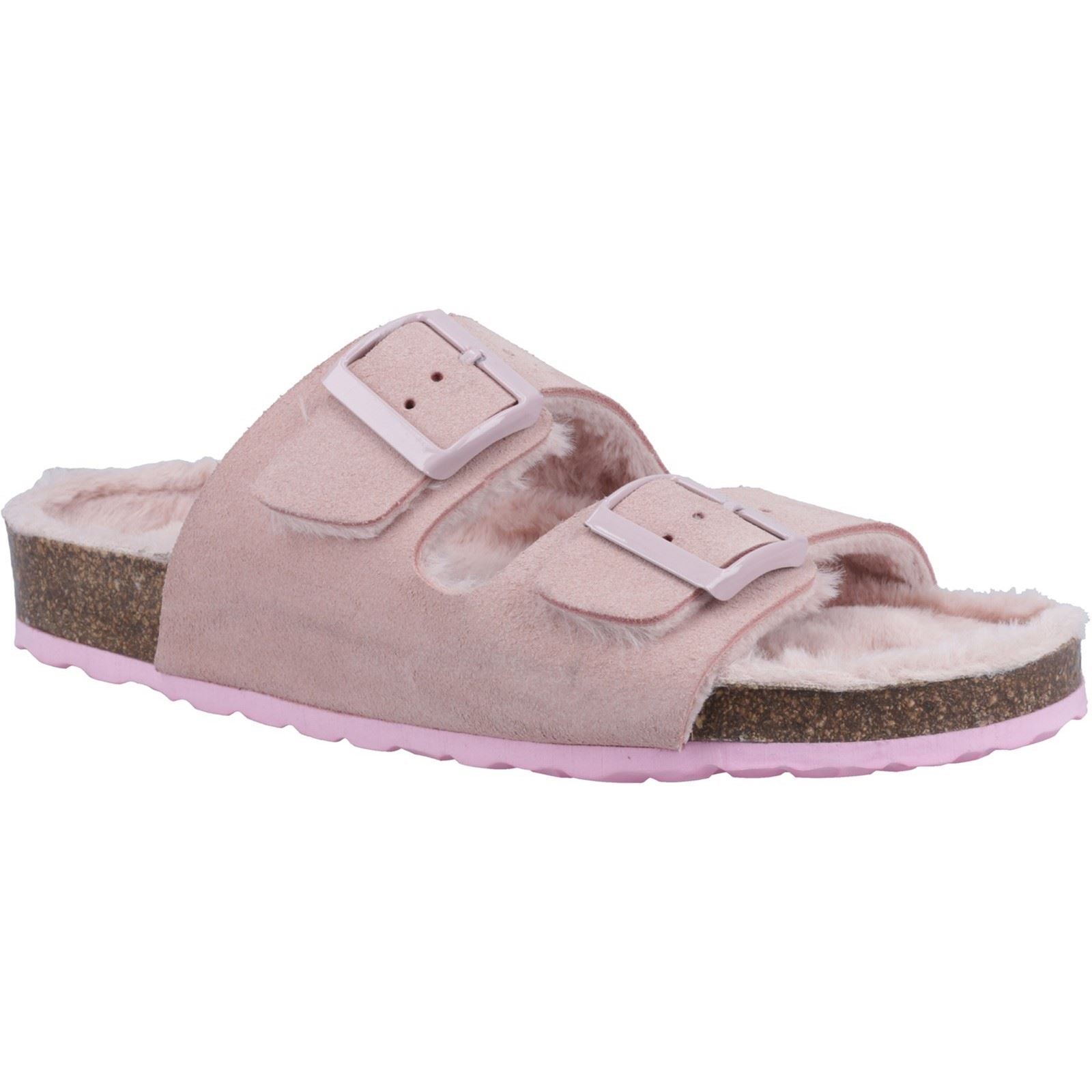 Hush Puppies Jessie Chaussons Roses En Cuir Pour Femme