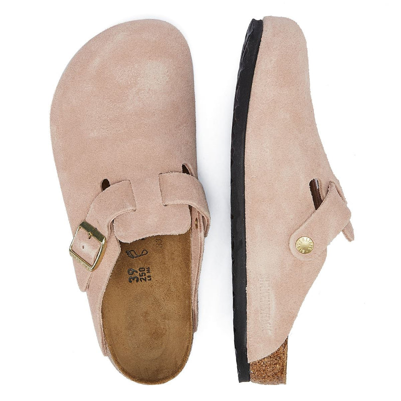 Birkenstock Chaussures Confortables En Daim Rose Clair Pour Femmes De Boston