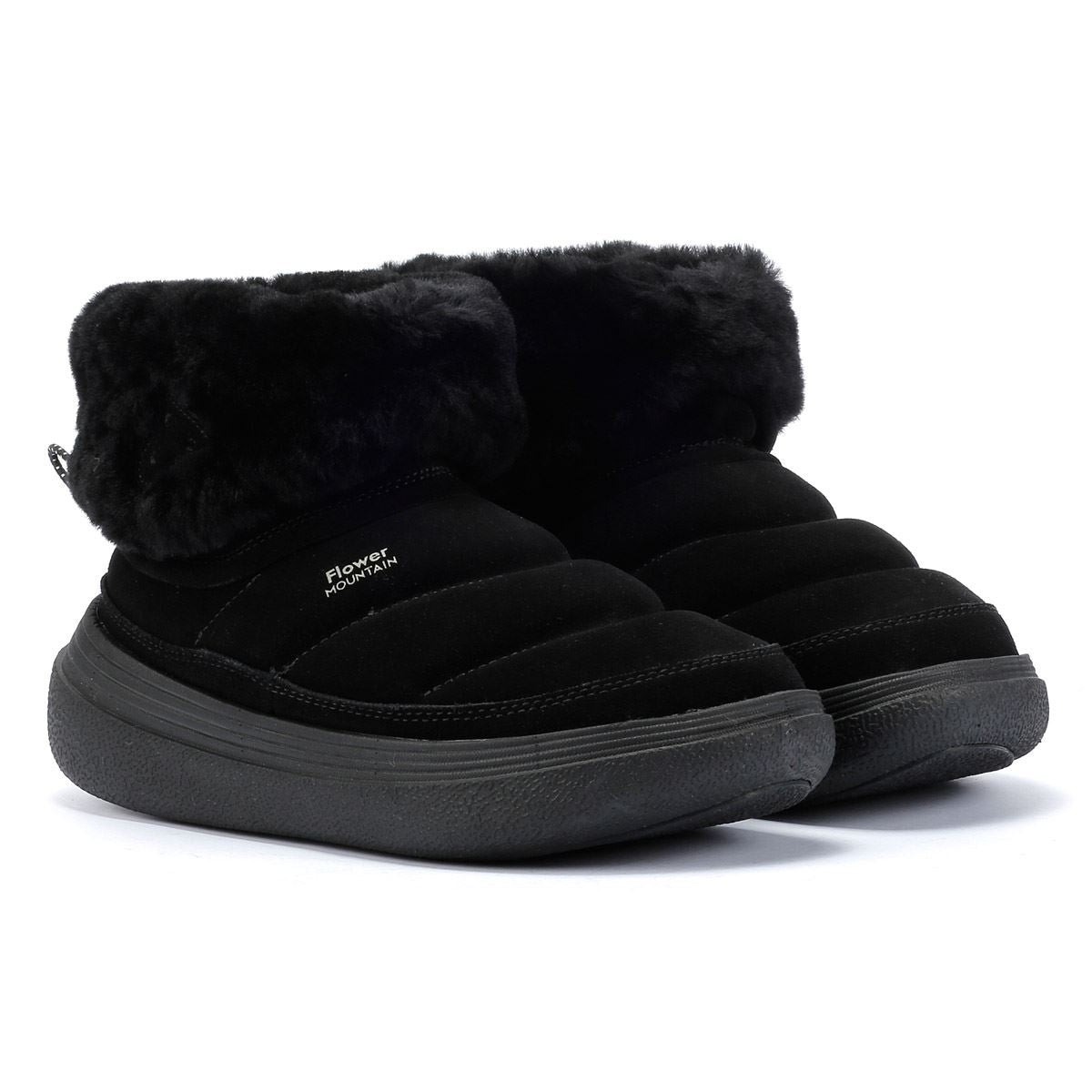 Flower Mountain Fami Mid Bottes En Daim Noir Pour Femmes
