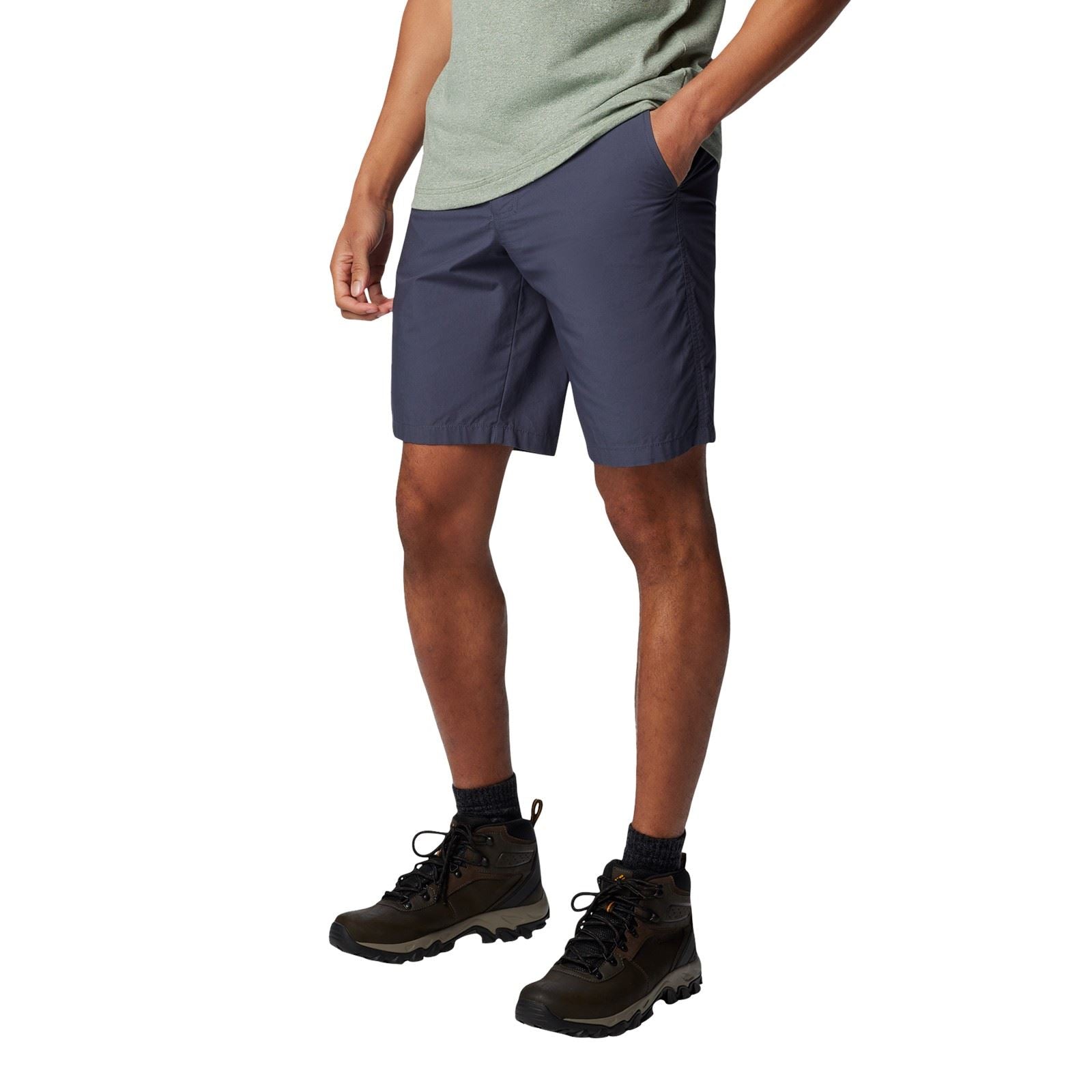 Columbia Washed Out Shorts En Coton Pour Hommes, Bleu, Longueur Genoux