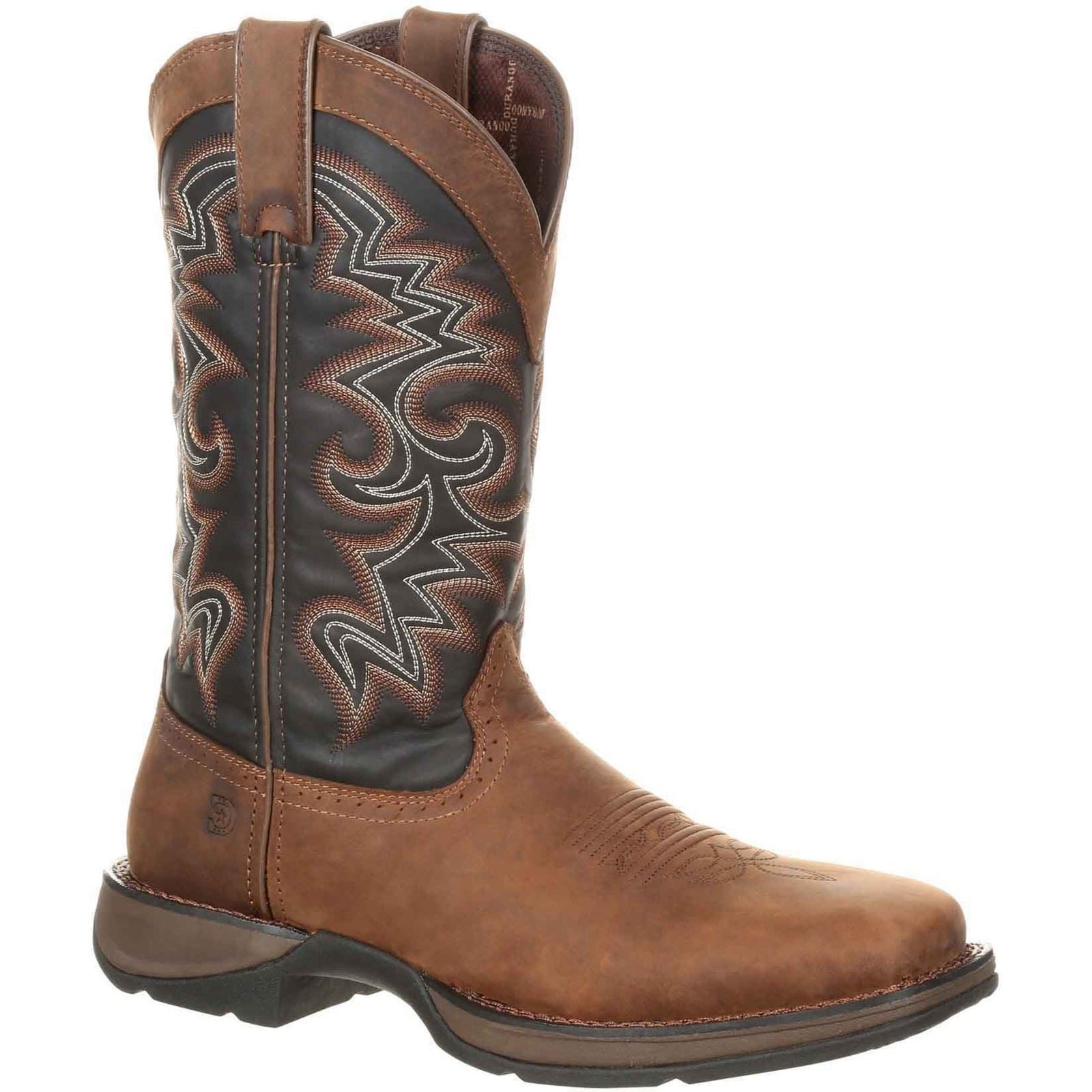 Durango Rebel Chaussures En Cuir Pour Hommes En Chocolat/minuit