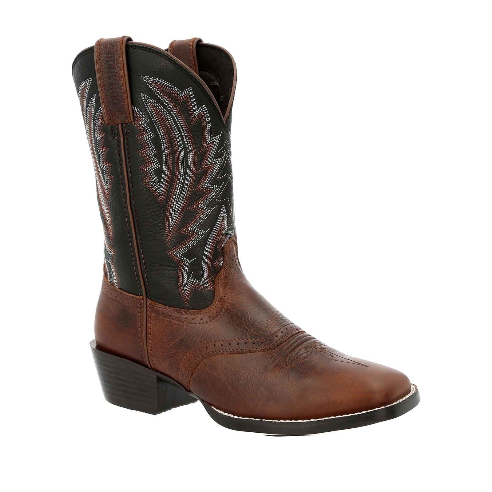 Durango Westward Chaussures En Cuir Pour Hommes Dans Les Tons Châtaigne Foncé/noir Onyx.