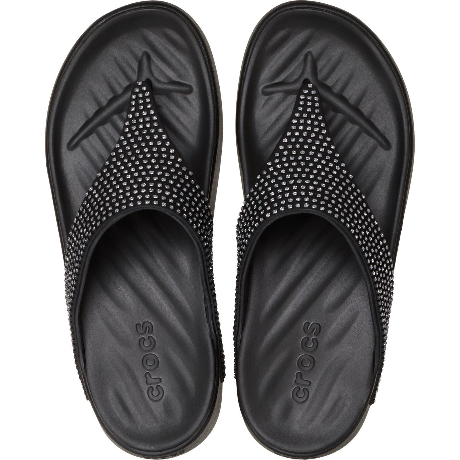 Crocs Getaway Triangle Sandales Noires Pour Femmes En Eva