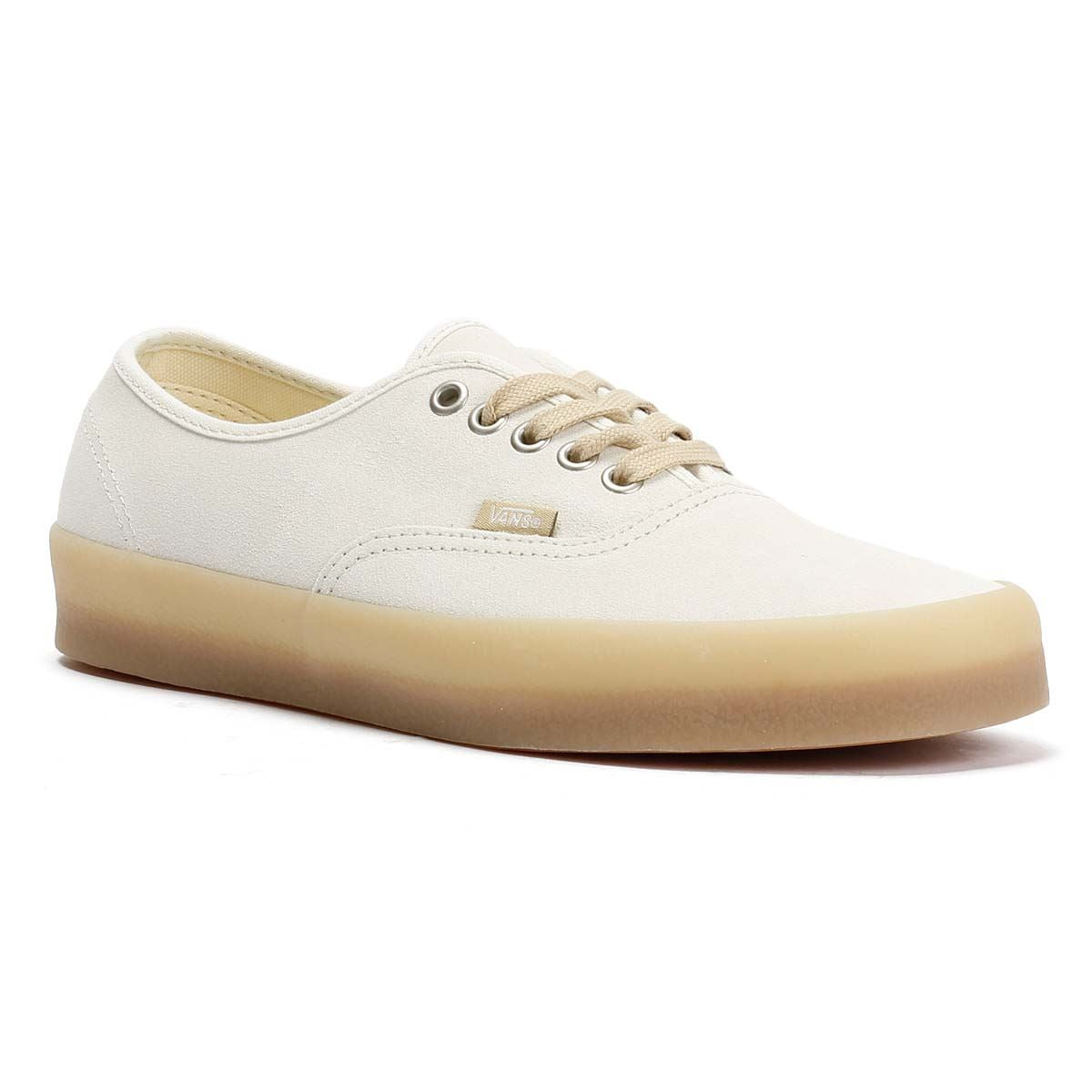 Vans Authentic Crepe Baskets Blanches En Cuir Pour Hommes