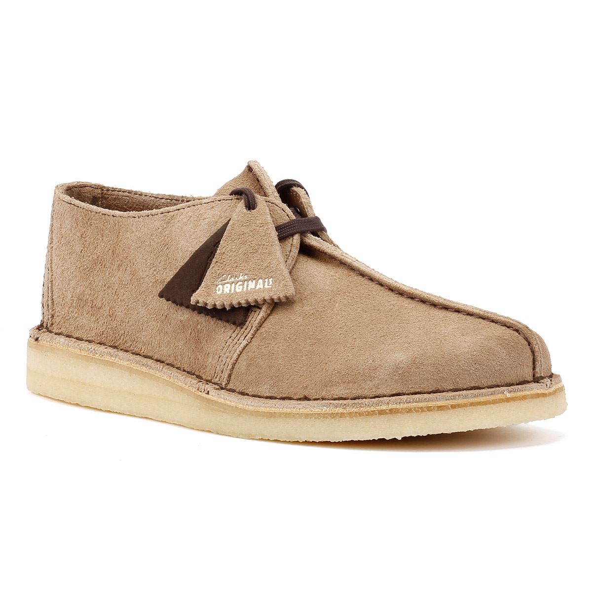 Clarks Originals Desert Trek Chaussures Homme En Daim Marron À Lacets
