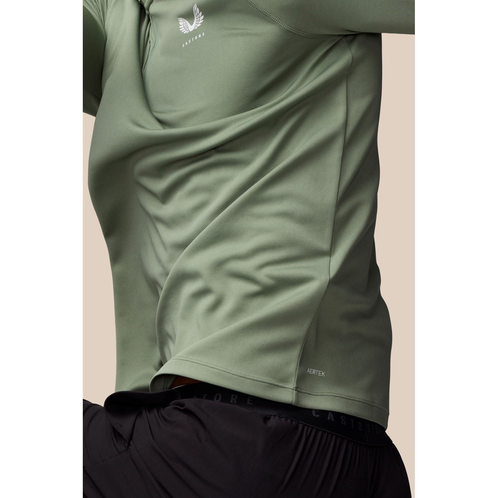 Castore Adapt Training 1/4 Zip Top T-Shirts De Sport Pour Hommes En Polyester Bleu