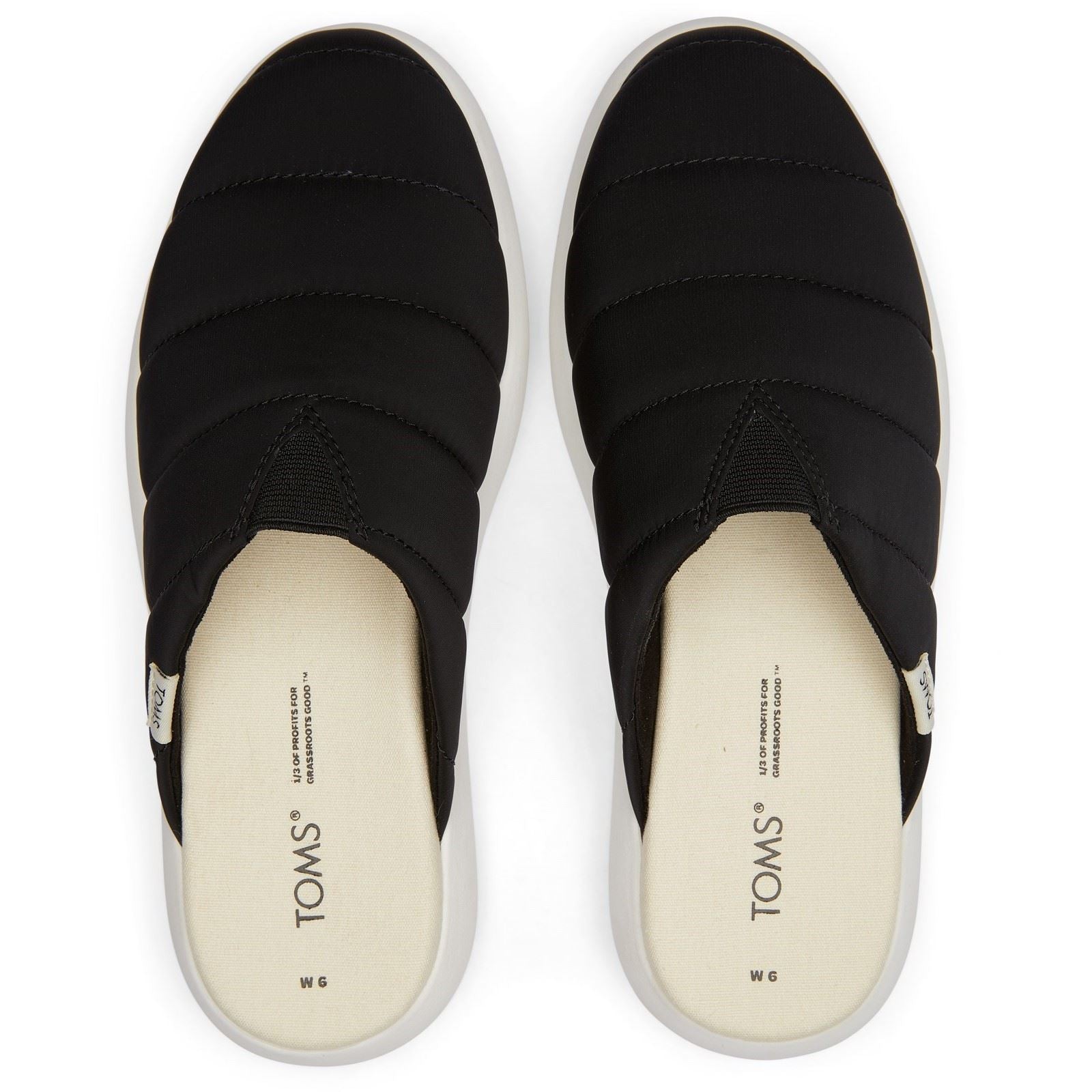TOMS Alpargata Mallow Mules Noires En Nylon Pour Femmes