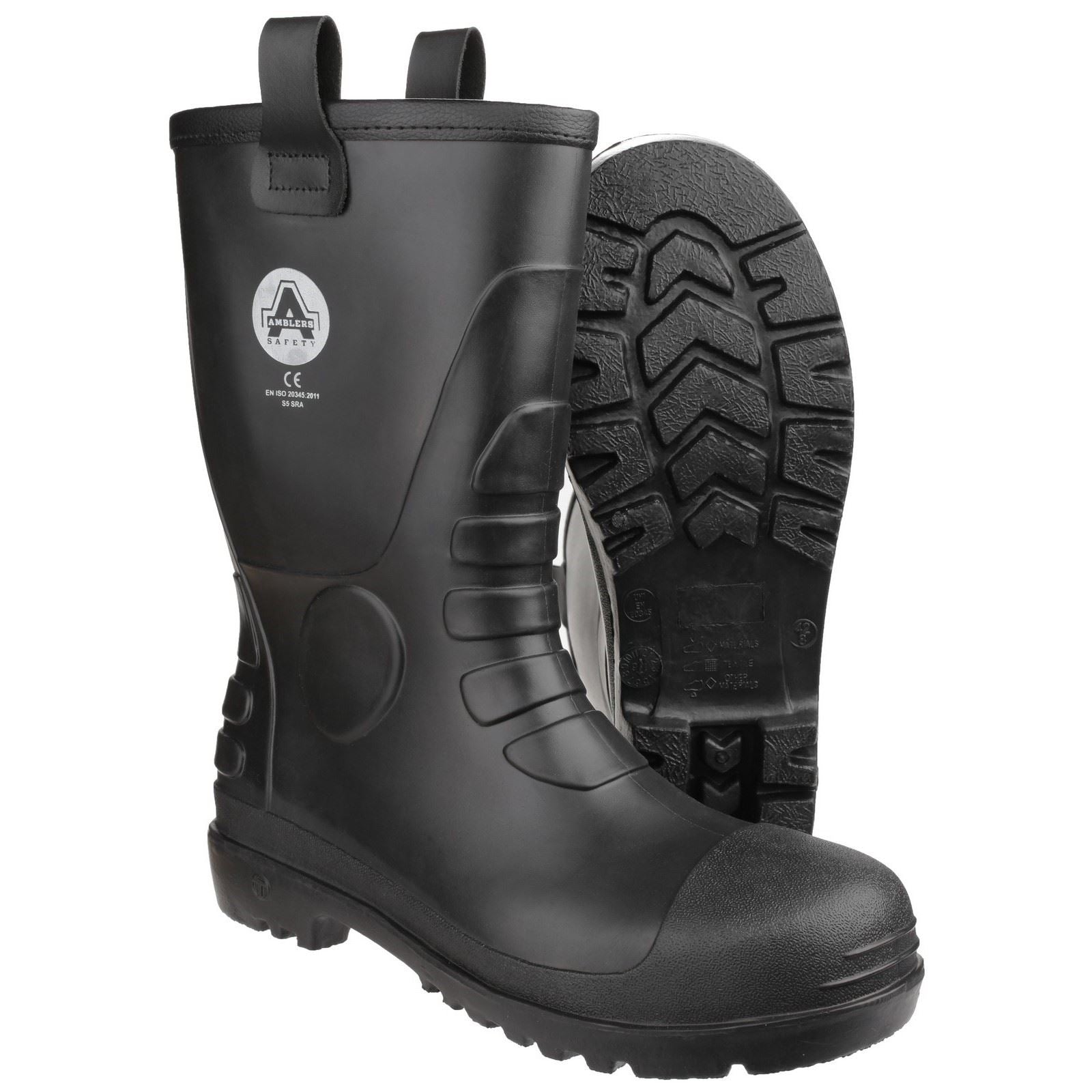 Amblers Safety Bottes De Pluie Noires En Pvc Fs90