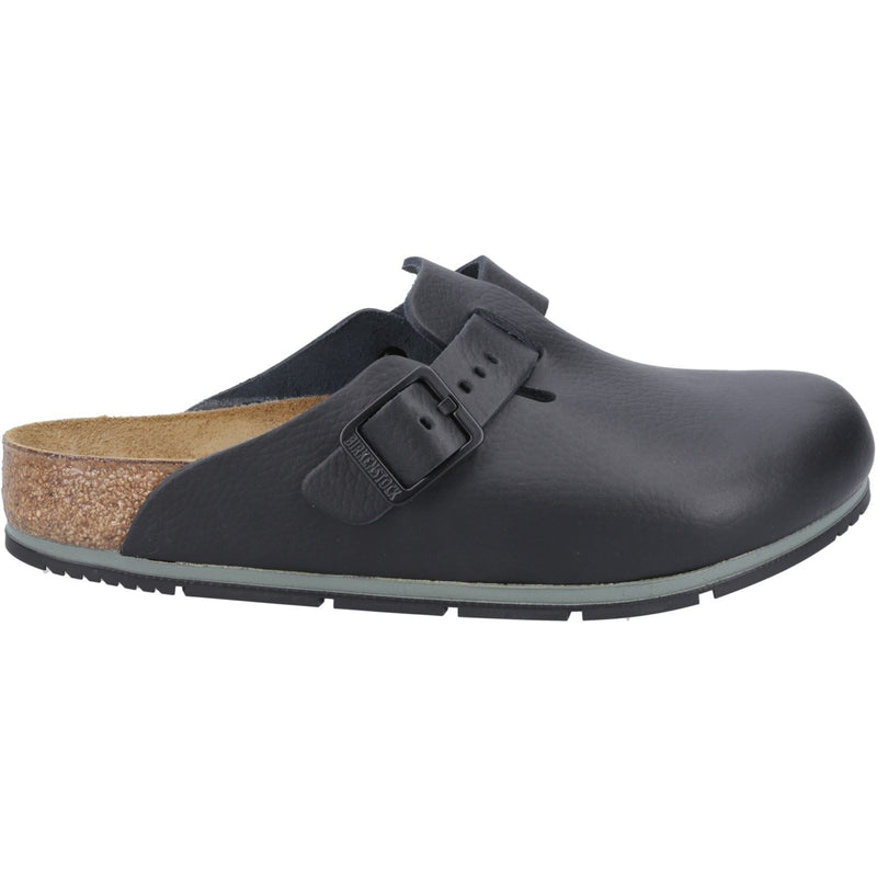 Birkenstock Boston Pro Sabots Noirs En Cuir Pour Femmes
