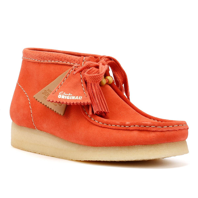 Clarks Originals Wallabee Bottes Orange Pour Femmes En Daim