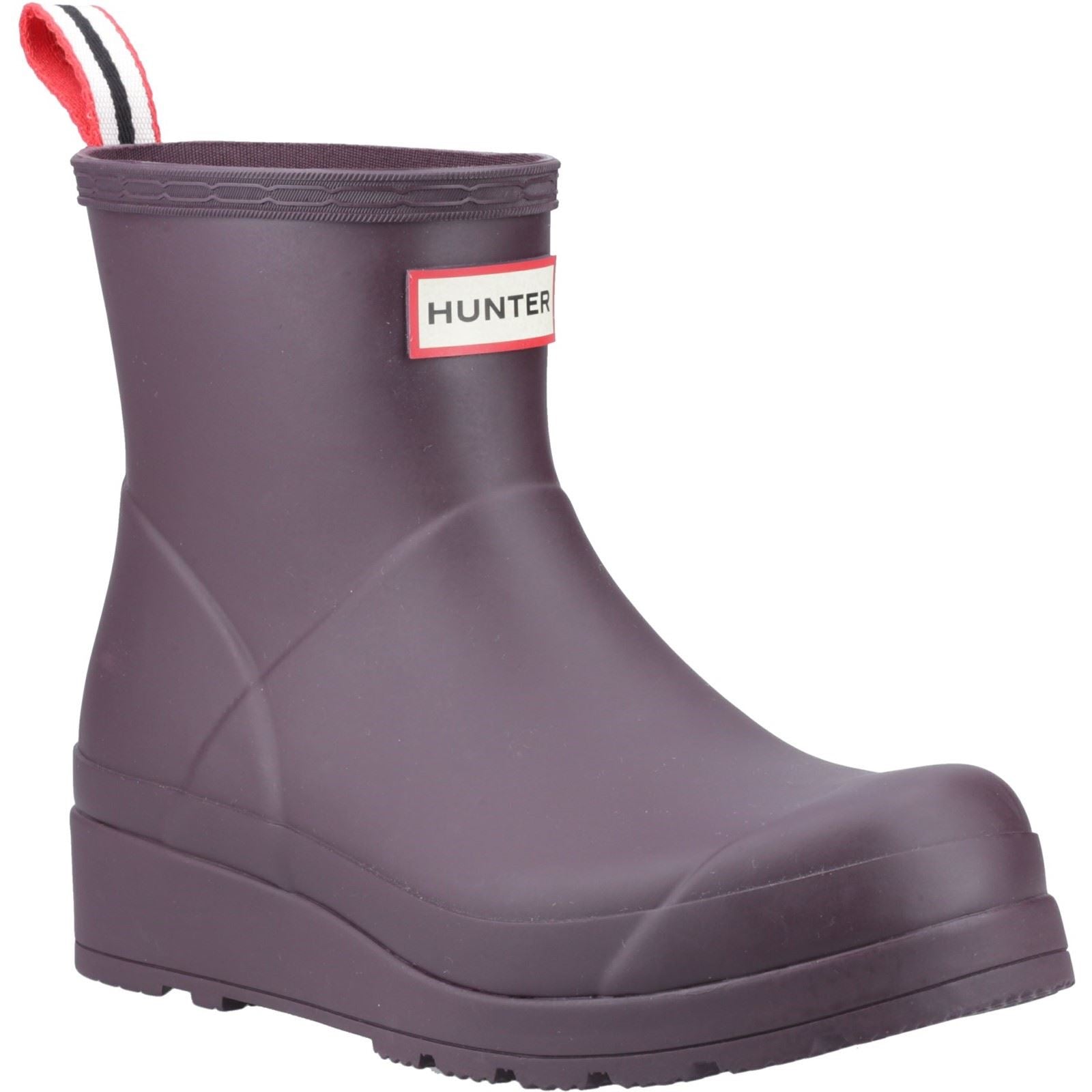 Hunter Play Short Bottes En Caoutchouc Noires/Violettes Pour Femmes