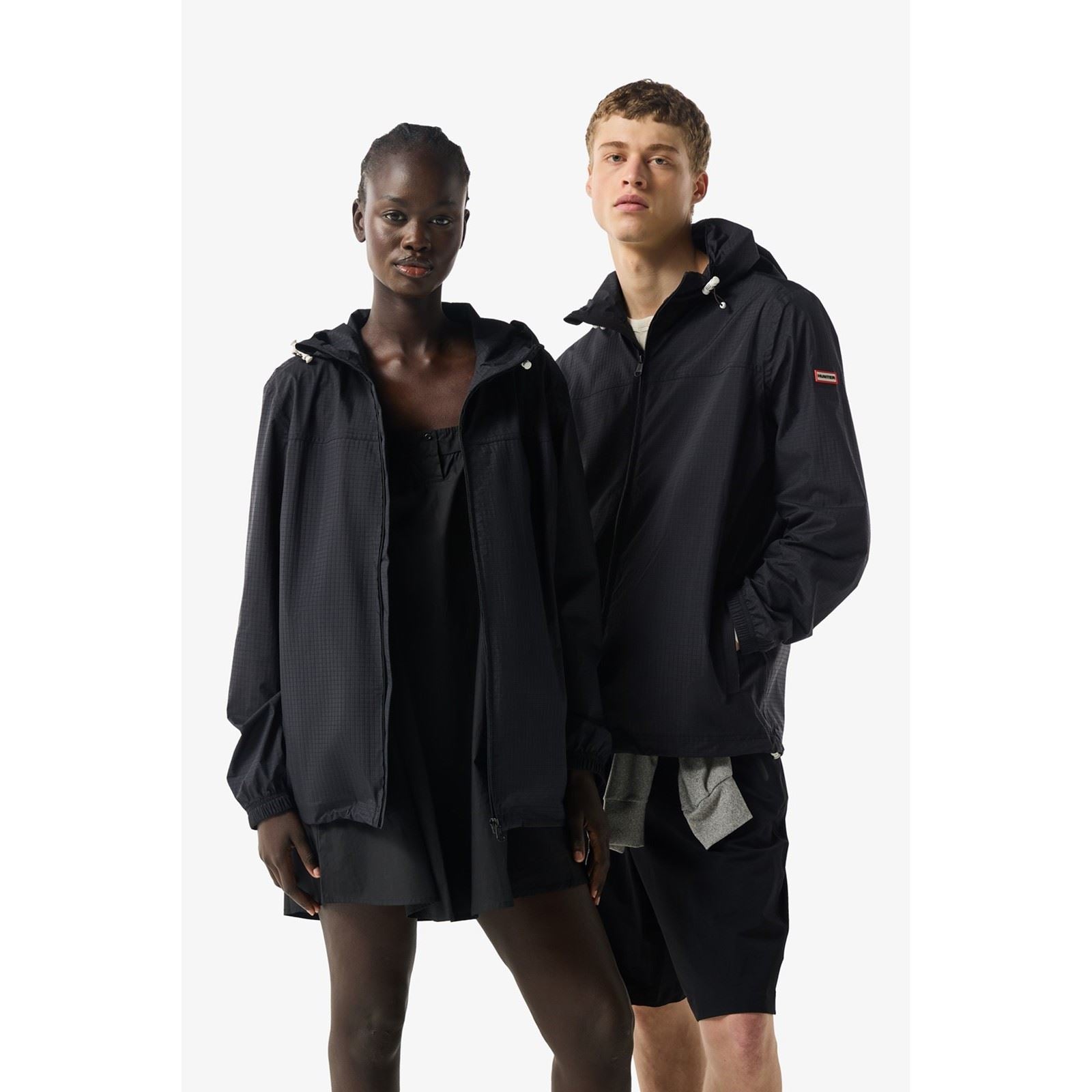 Hunter Packable Rain Veste De Pluie Unisexe Noire Pliable