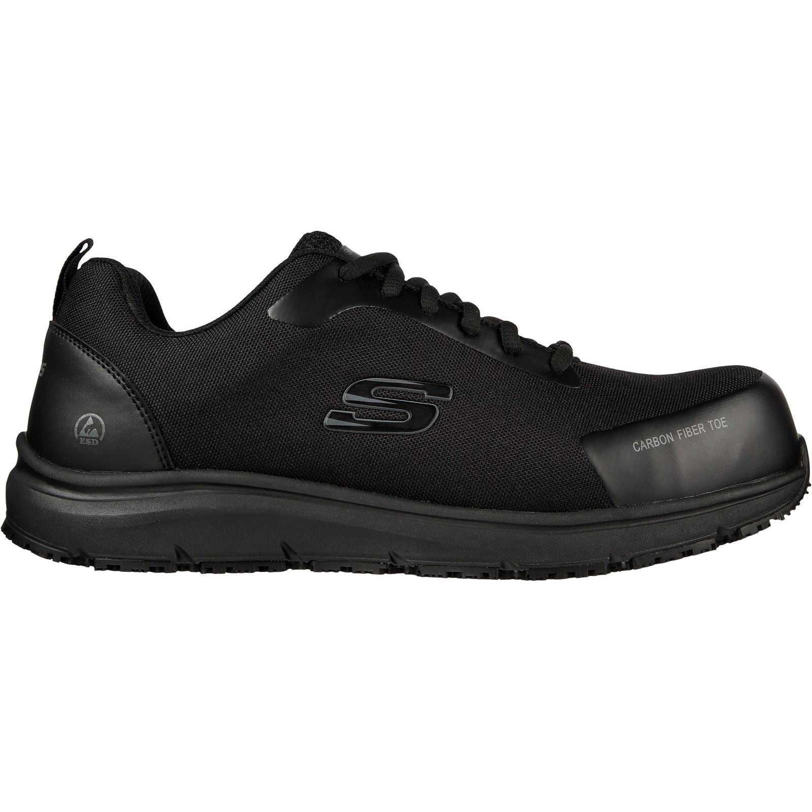 Skechers Workwear Ulmus SR Safety Toe Baskets De Sécurité Noires En Maille Pour Hommes