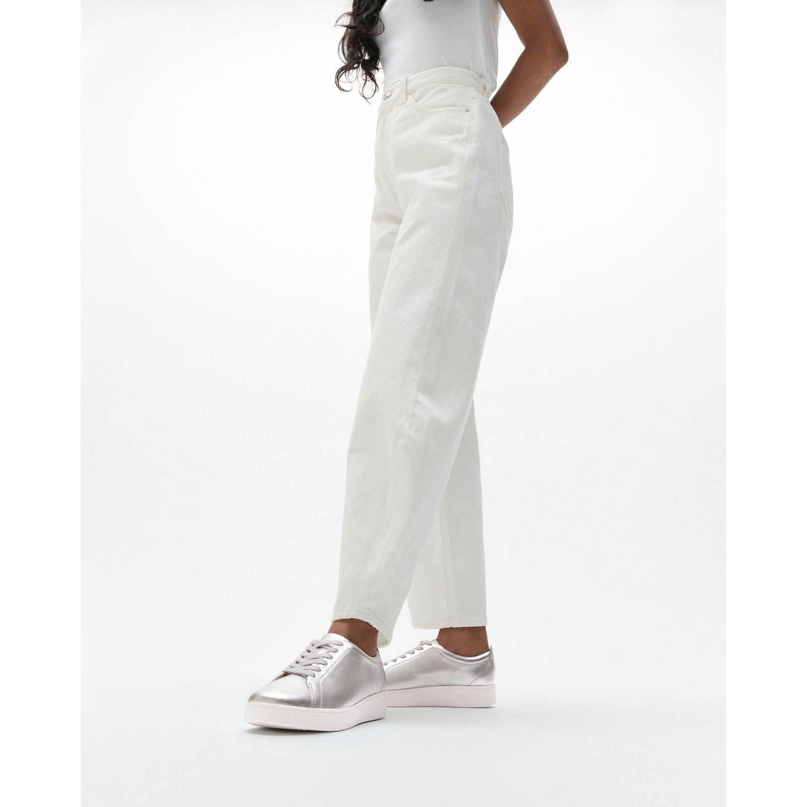 Fitflop Rally Baskets En Cuir Argentées Pour Femmes
