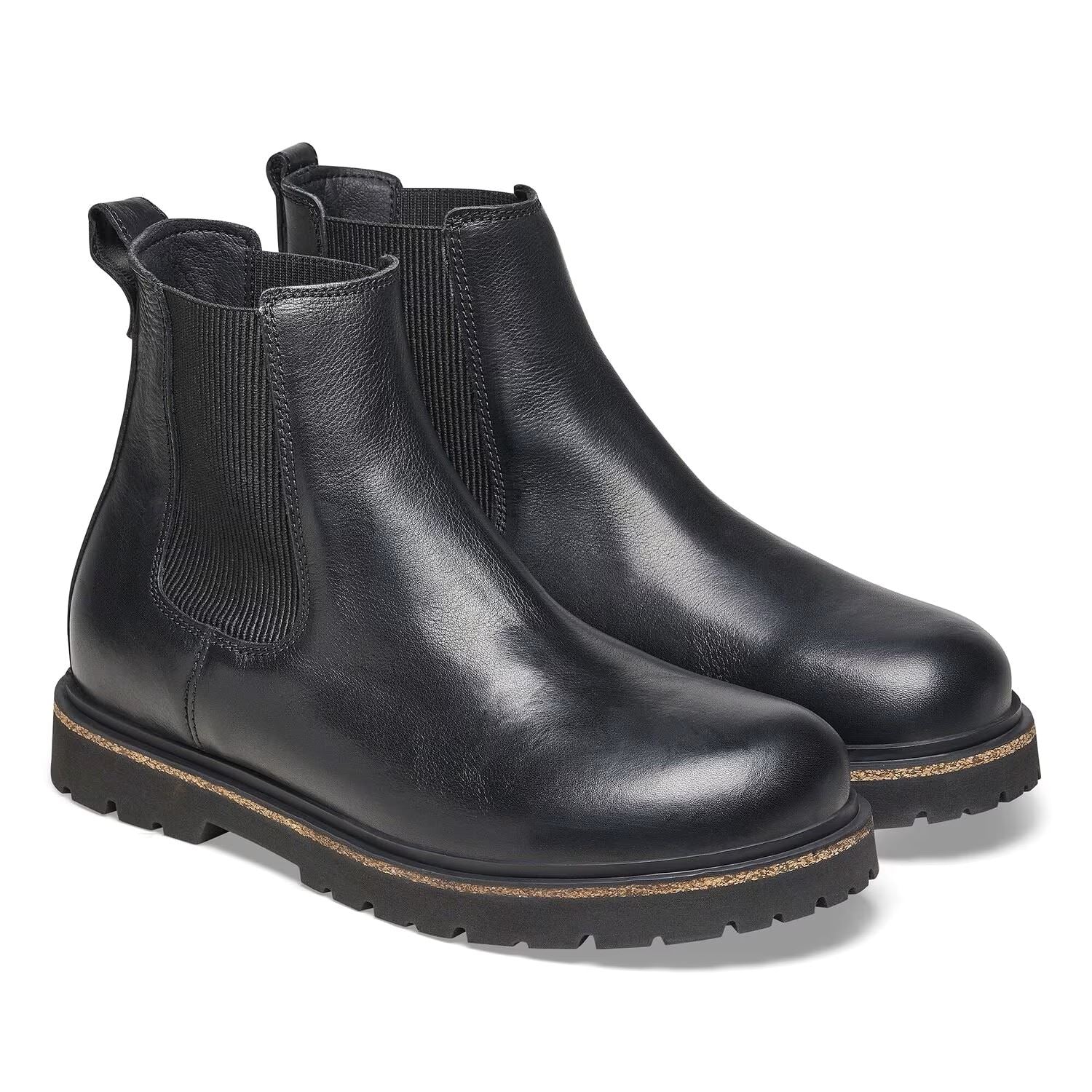 Birkenstock Highwood Chelsea Bottes Noires En Cuir Pour Hommes