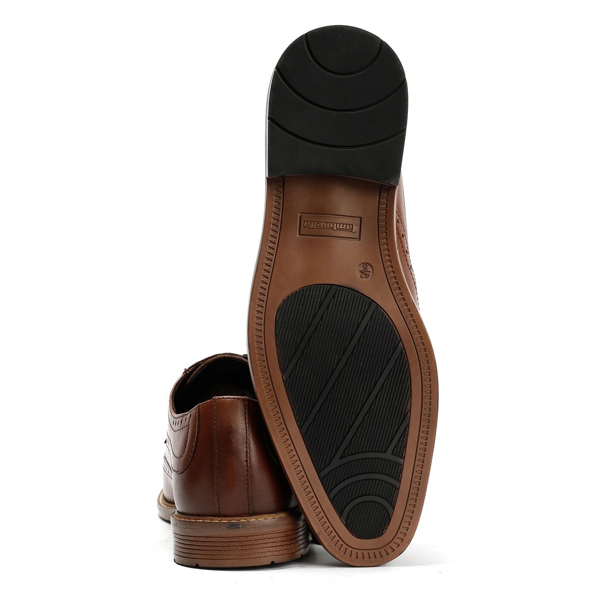 Lambretta Stockton Chaussures En Cuir Pour Hommes Brunes À Lacets