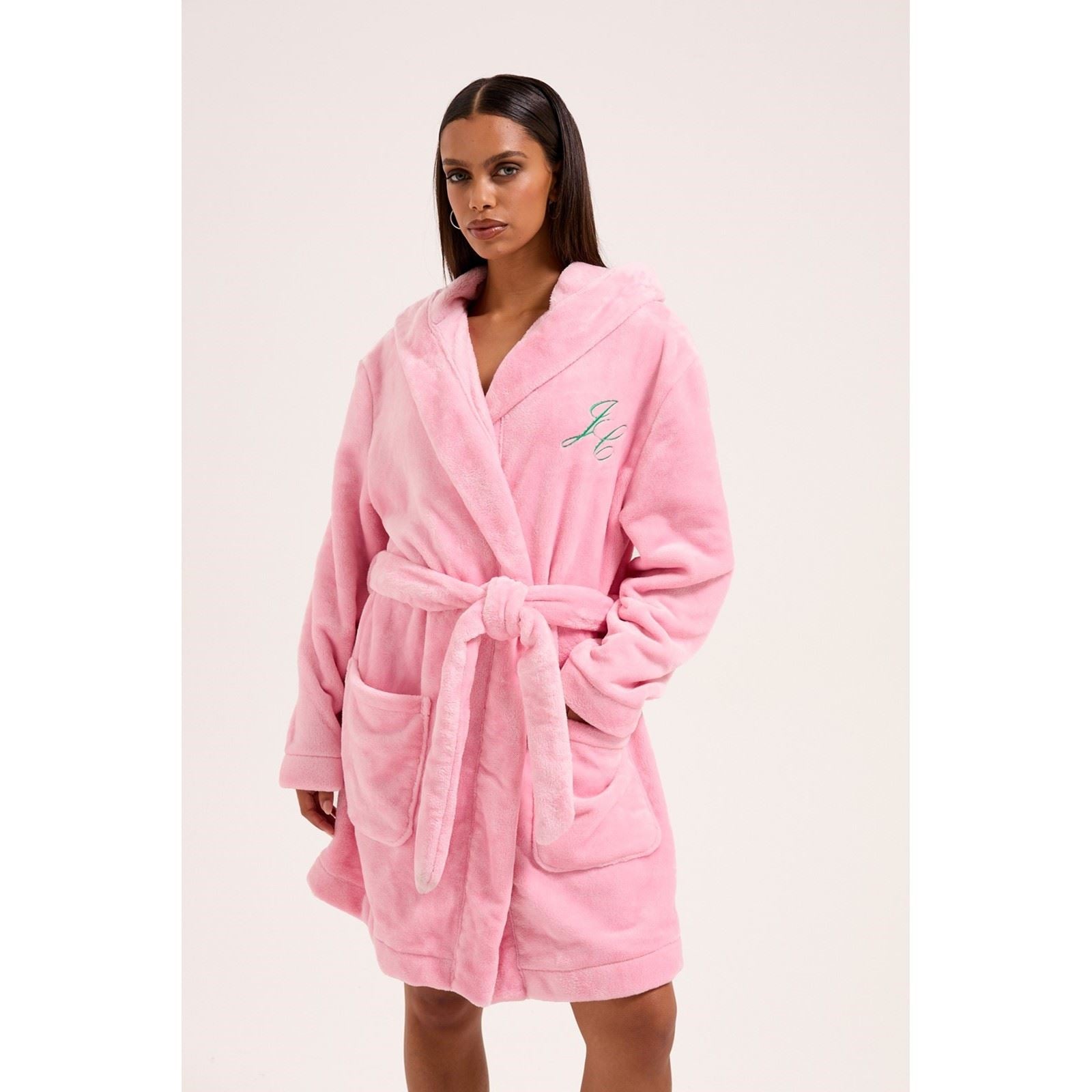 Juicy Couture Crown Robe De Détente Rose En Polyester Pour Femmes