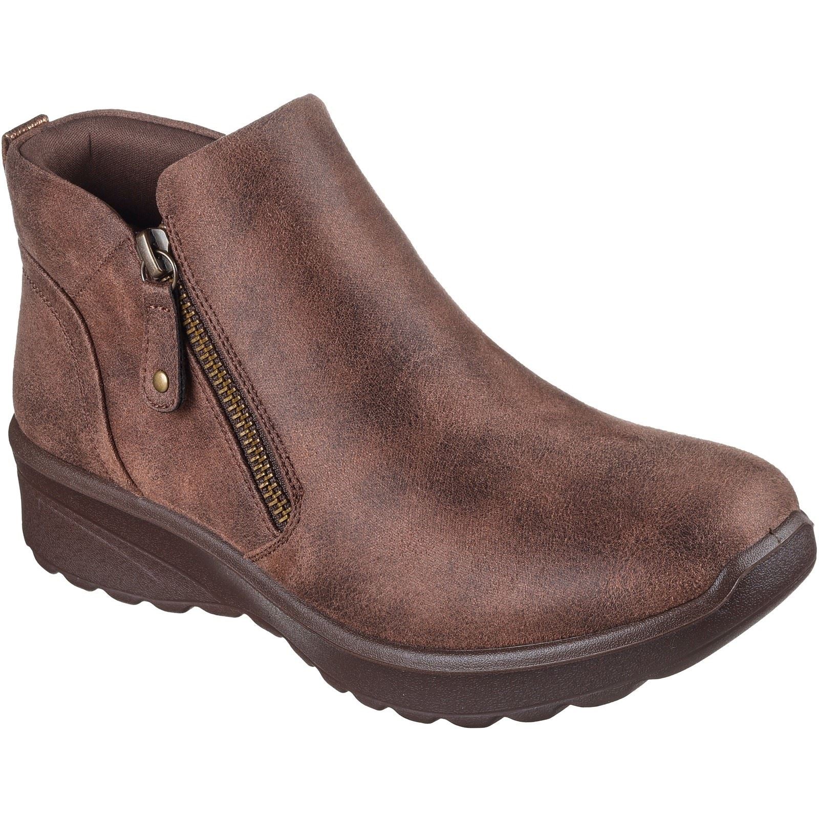Skechers Lovely Vibe Fall In Bloom Chaussures Bottines D'hiver Pour Femmes En Toile De Chocolat