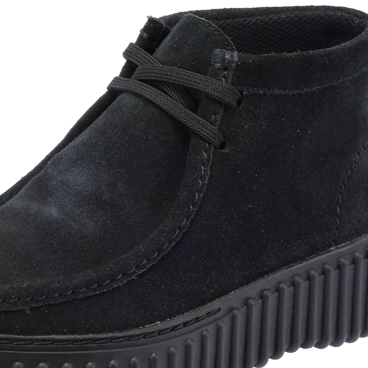 Clarks Main Torhill Moss Bottes Noires En Daim Pour Femmes
