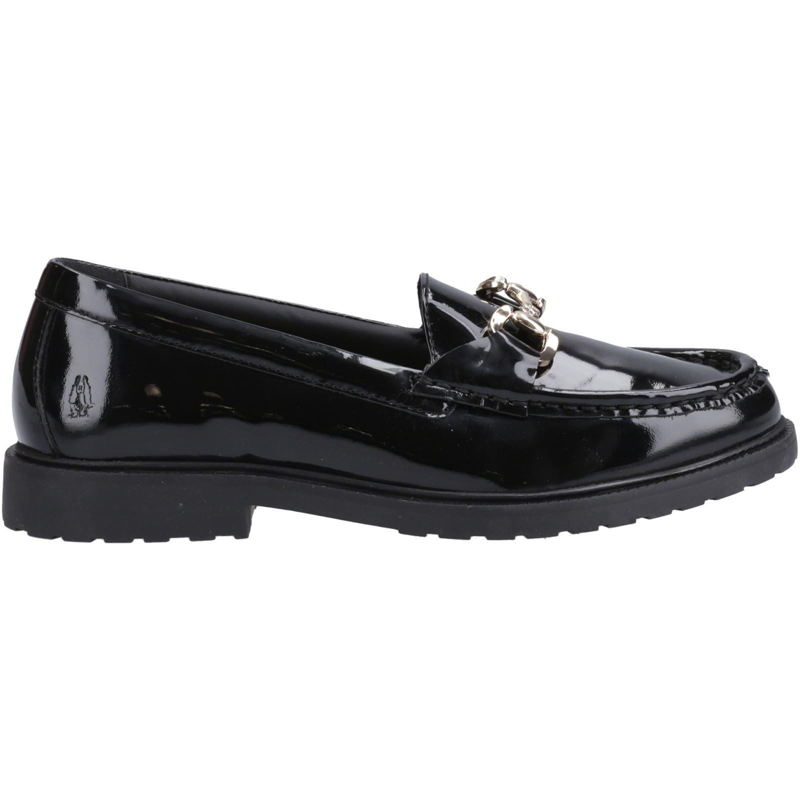 Hush Puppies Verity Patent Snaffle Mocassins Noirs Pour Femmes En Cuir