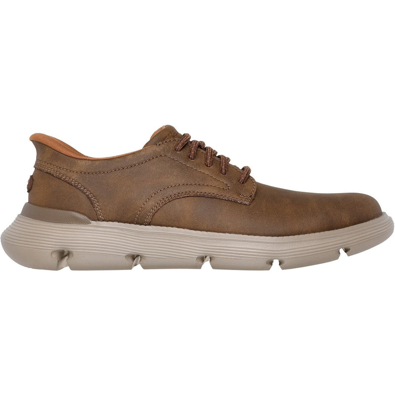 Skechers Garza Duran Chaussures De Sport Pour Hommes En Cuir Couleur Taupe