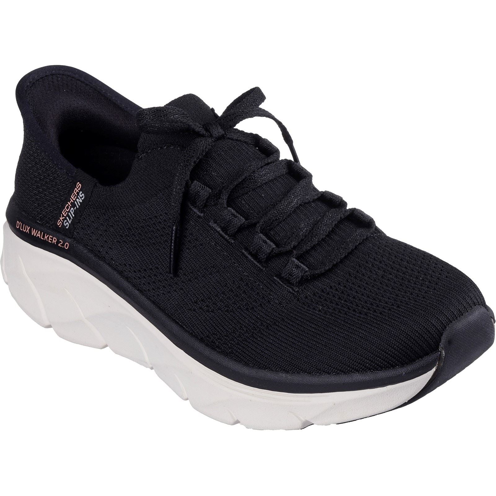 Skechers D'Lux Walker 2.0 Thrill Movement Baskets Pour Femmes En Synthétique Noir/Beige