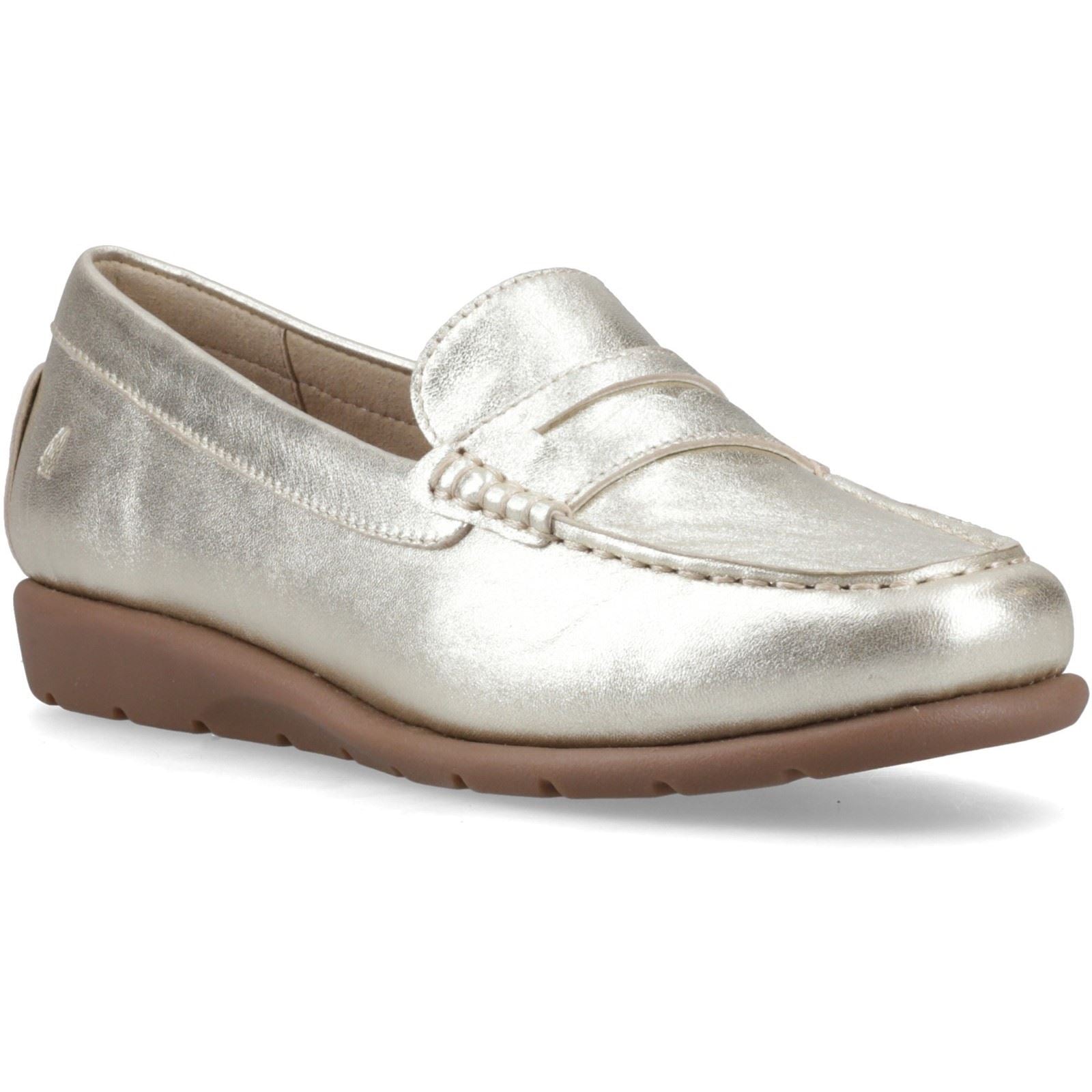 Hush Puppies Shelby Mocassins Dorés En Cuir Pour Femmes