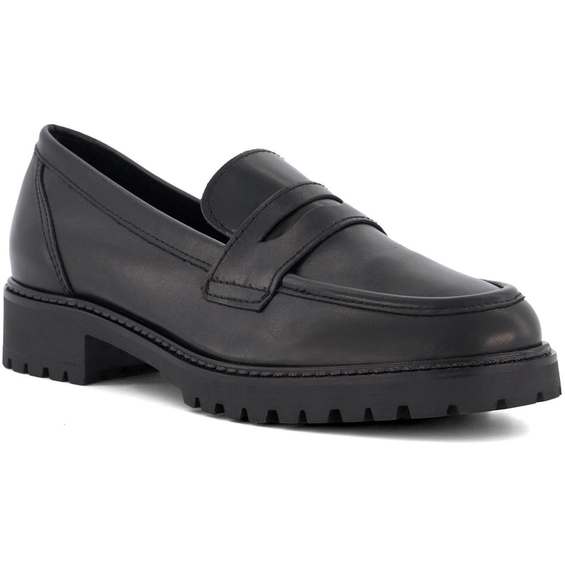Dune Gild Mocassins Noirs Pour Femmes En Cuir