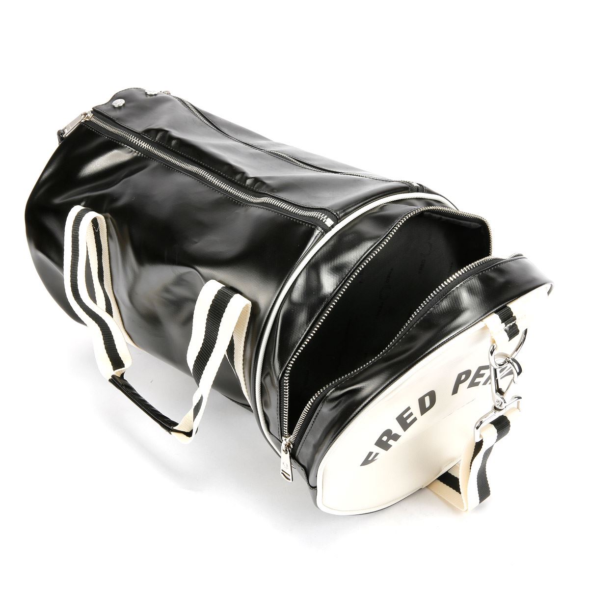 Fred Perry Classic Barrel Sac Croisé En Synthétique Noir/Écru