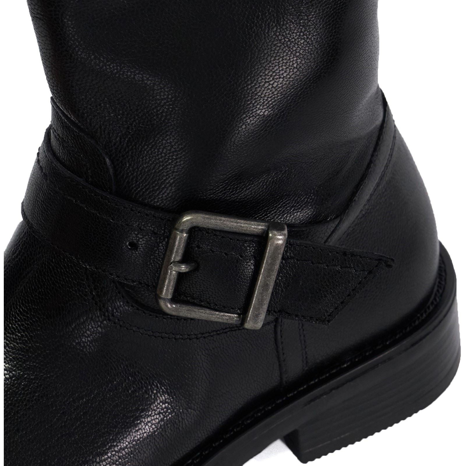 Dune Pixen Bottes Noires En Cuir Pour Femmes