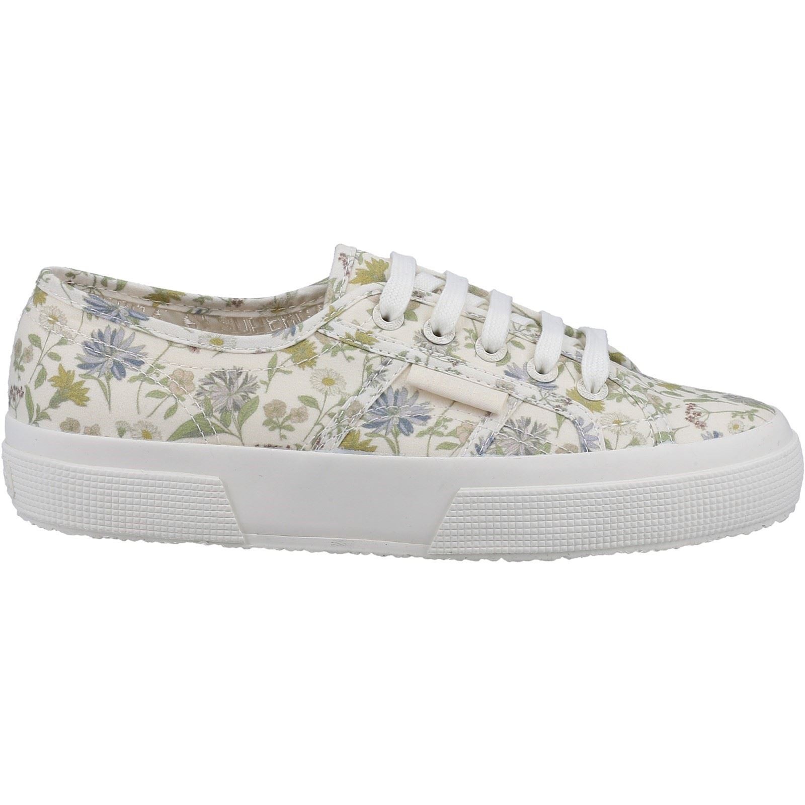 Superga 2750 Floral Print Sneakers Blancs En Coton Pour Femmes À Imprimé Floral