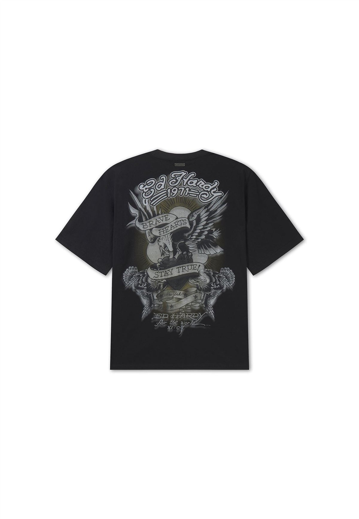 Ed Hardy Stay True Graphic Regular T-Shirts Noirs Pour Hommes