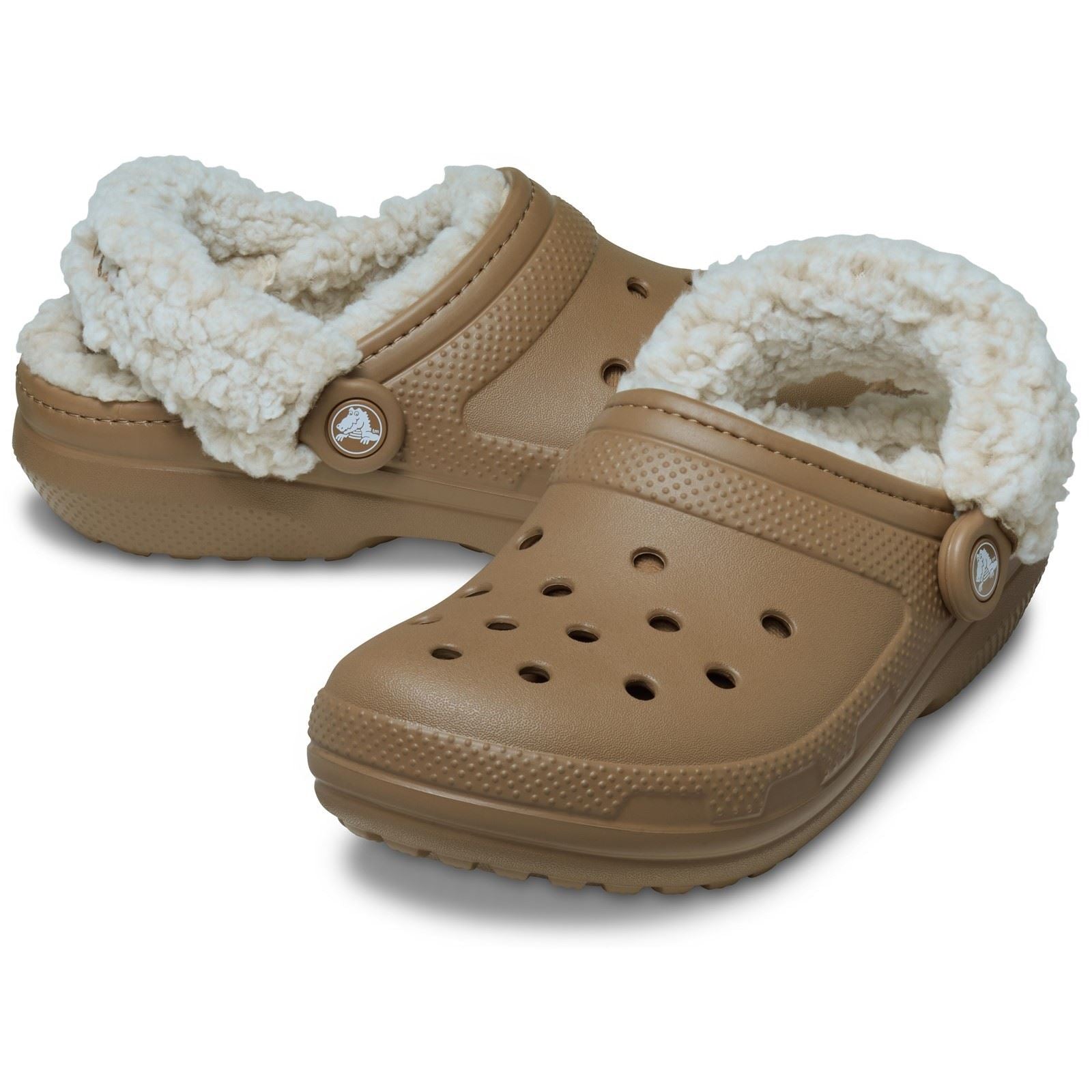Crocs Classic Fleece Lined Sabots En Sépia En Thermoplastique