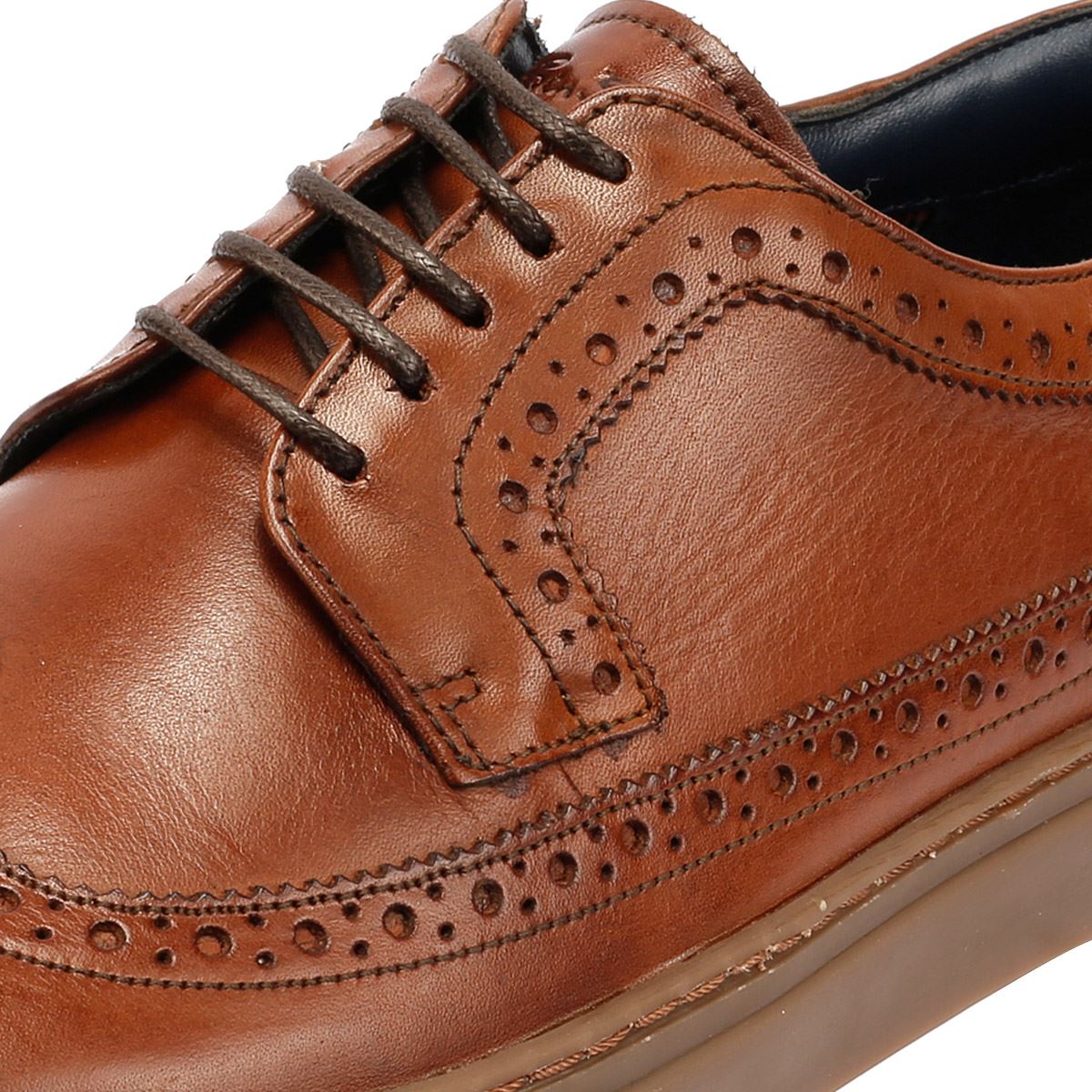 Ben Sherman Preston Chaussures En Cuir Marron À Lacets Pour Homme