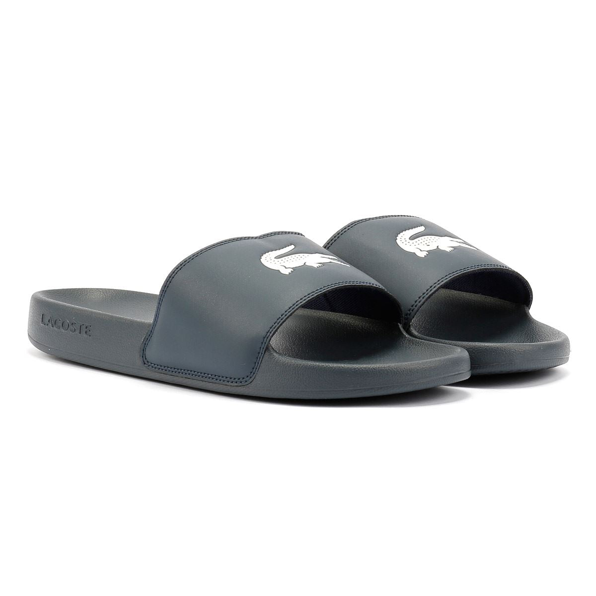 Lacoste Serve Slide 0.0 Sandales Bleues Pour Hommes