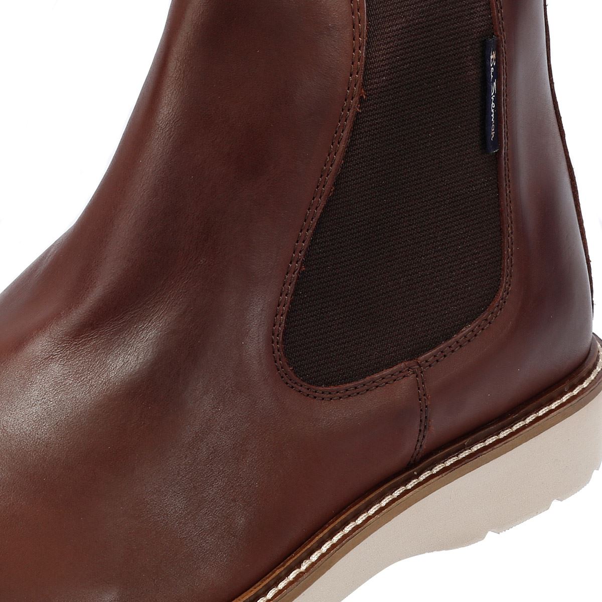 Ben Sherman Hampton Chelsea Bottes Rouges En Cuir Pour Hommes