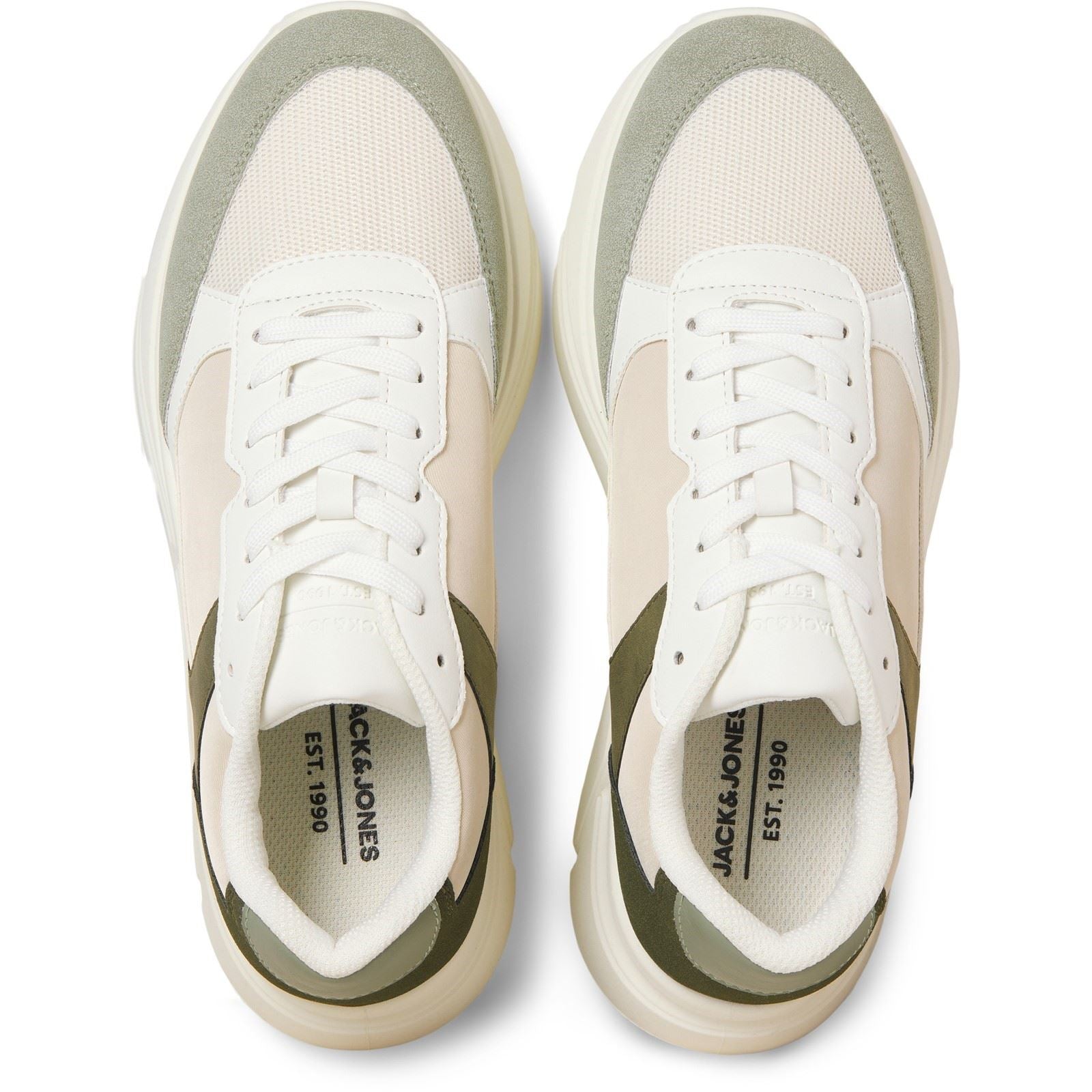Jack & Jones Aspire Runner Baskets En Séagrass Blanc / Vert Bronze Pour Hommes En Polyuréthane