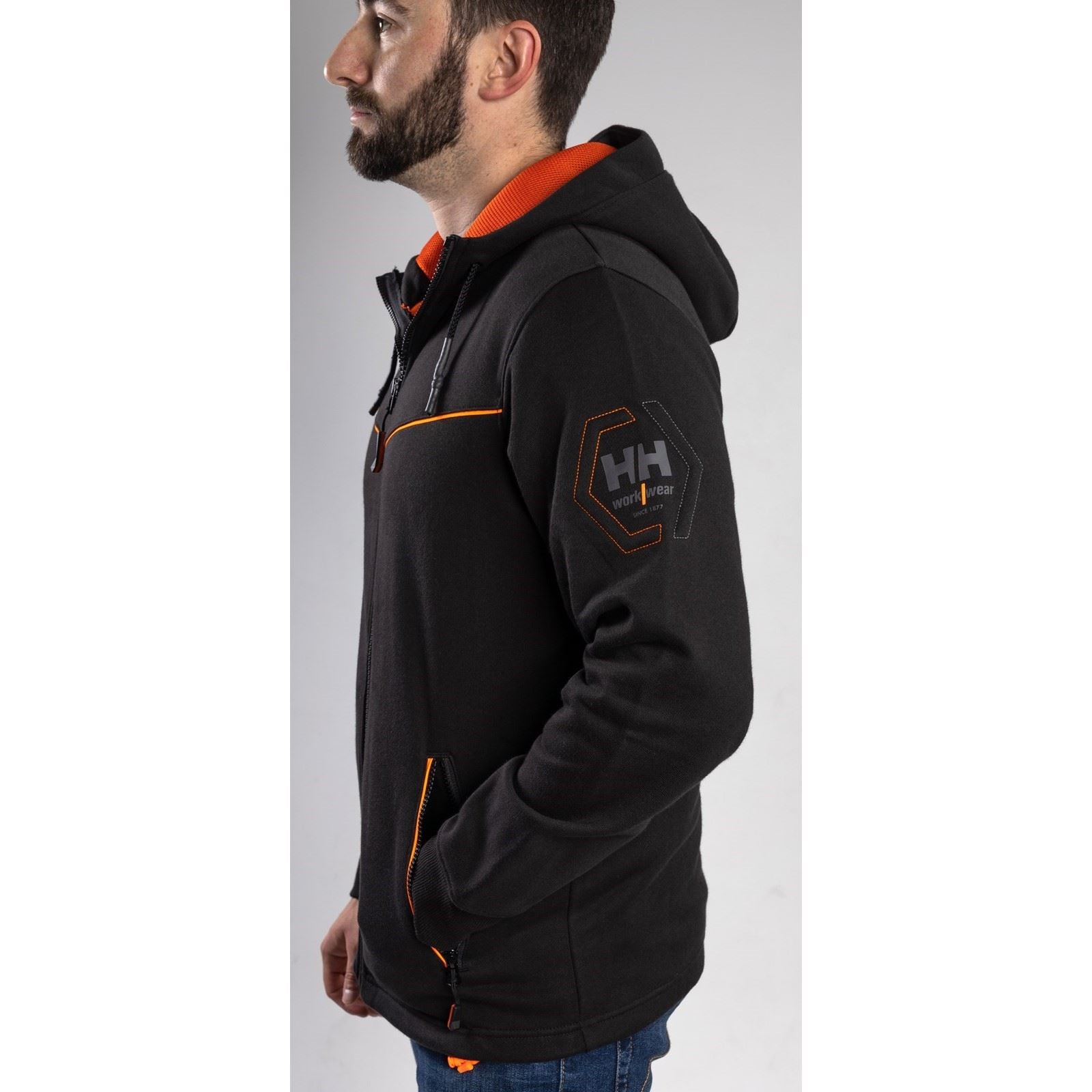 Helly Hansen Workwear Chelsea Evolution Sweatshirt À Capuche Noir En Coton Pour Homme