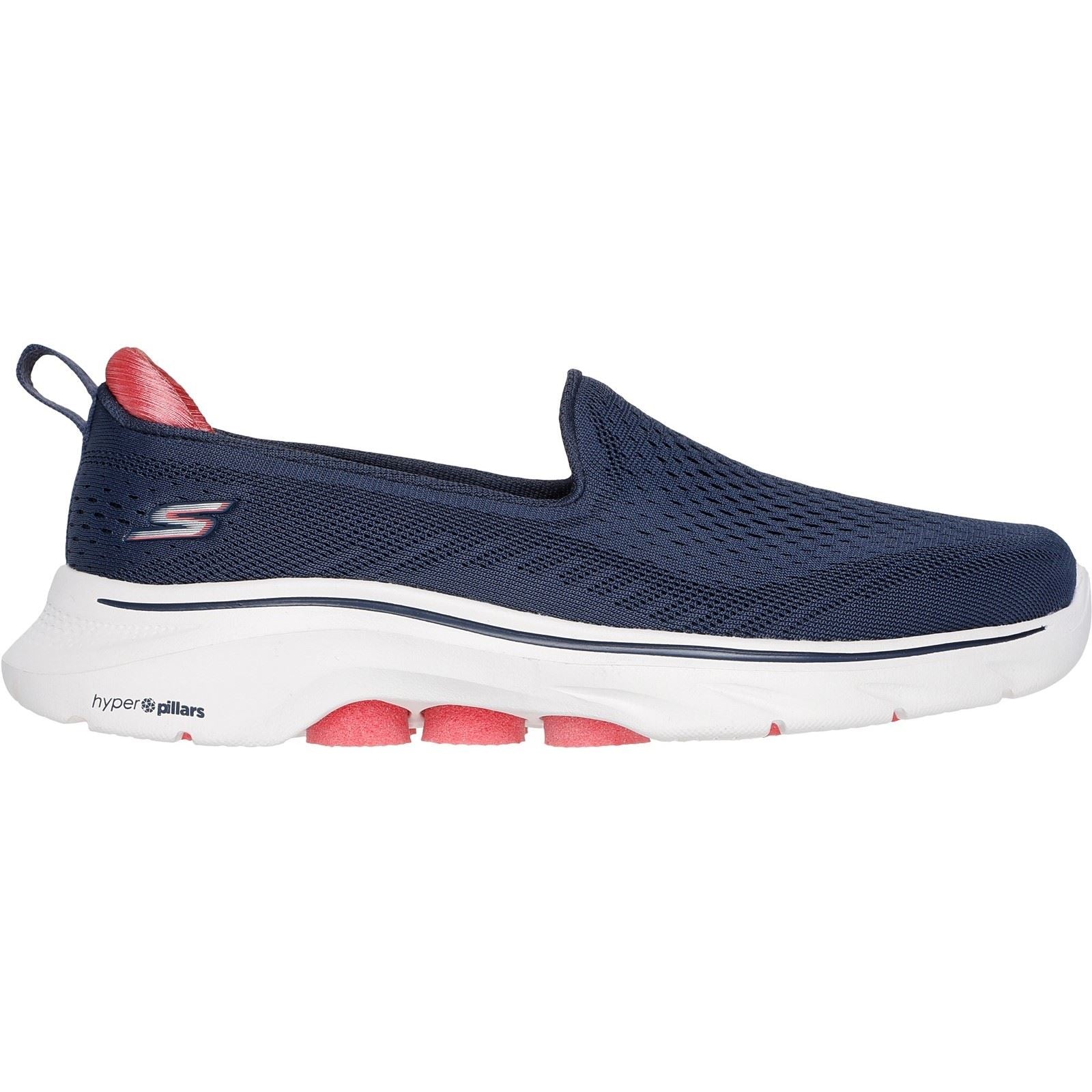 Skechers GO WALK 7 Vina Chaussures De Sport Pour Femmes En Textile Bleu Marine/Corail