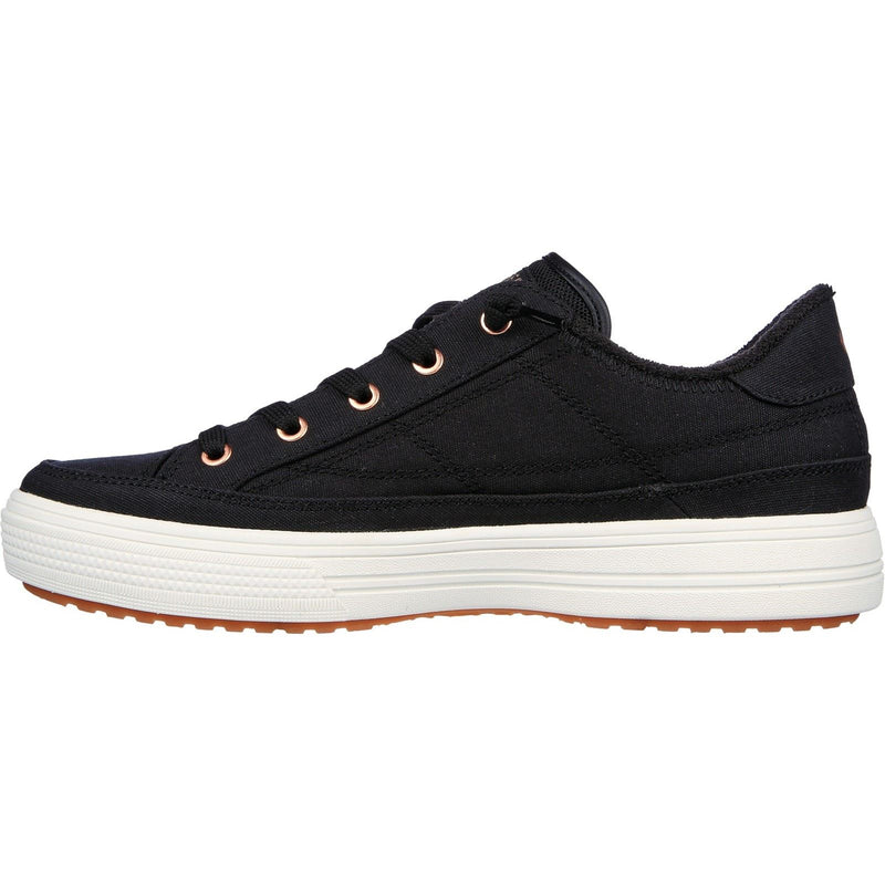 Skechers Arch Fit Arcade Meet Ya There Baskets De Sport En Coton Pour Femme, Noires
