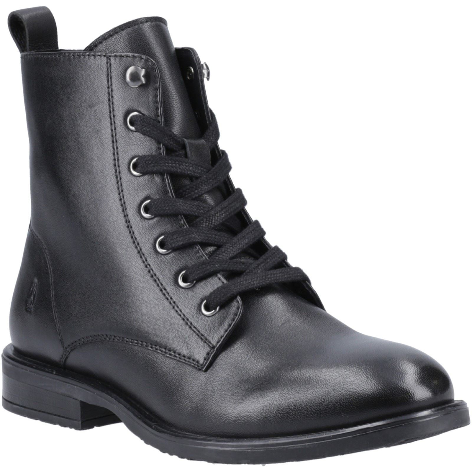 Hush Puppies Valentina Bottes Noires En Cuir Pour Femmes