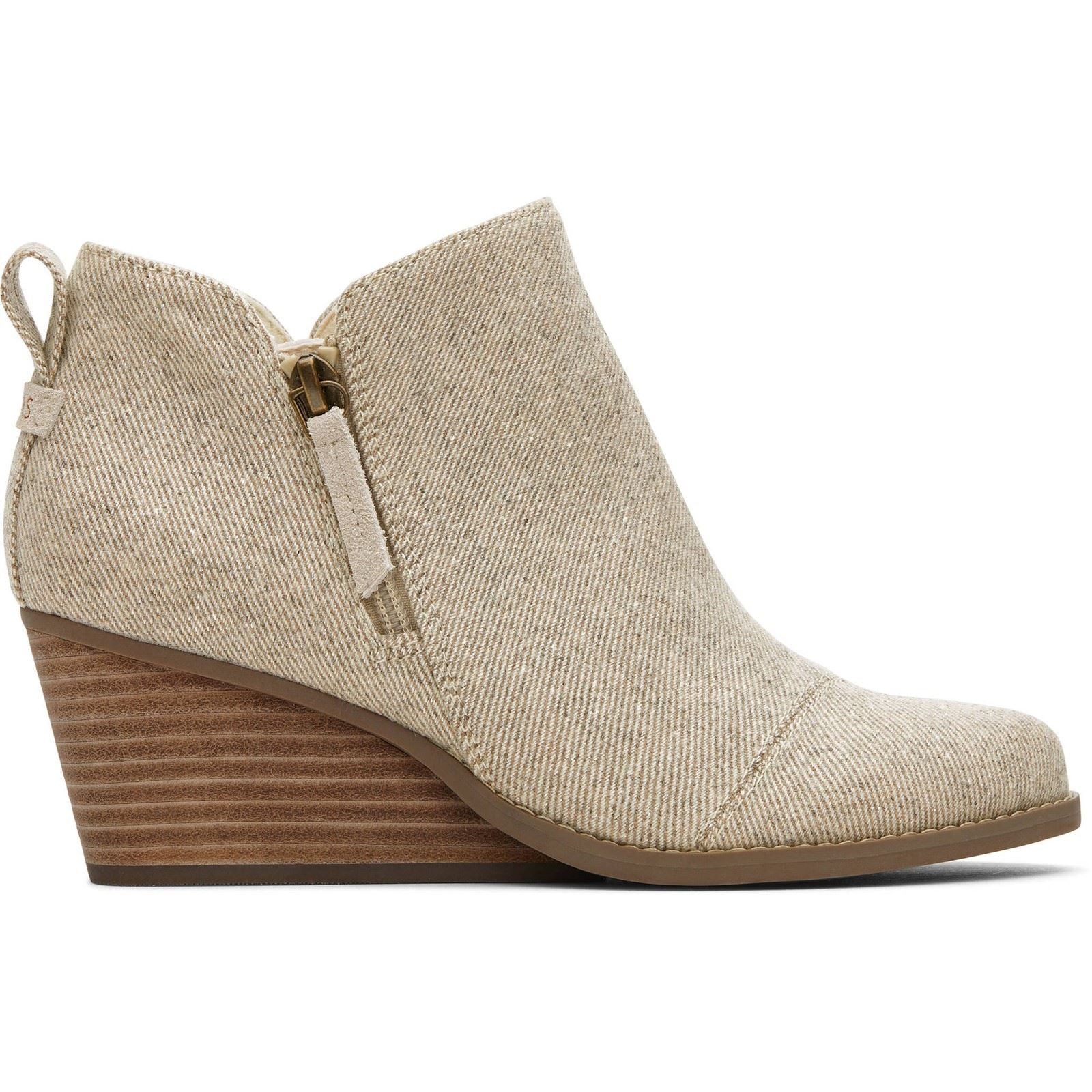 TOMS Goldie Bottines À Talons Naturels En Textile Pour Femmes