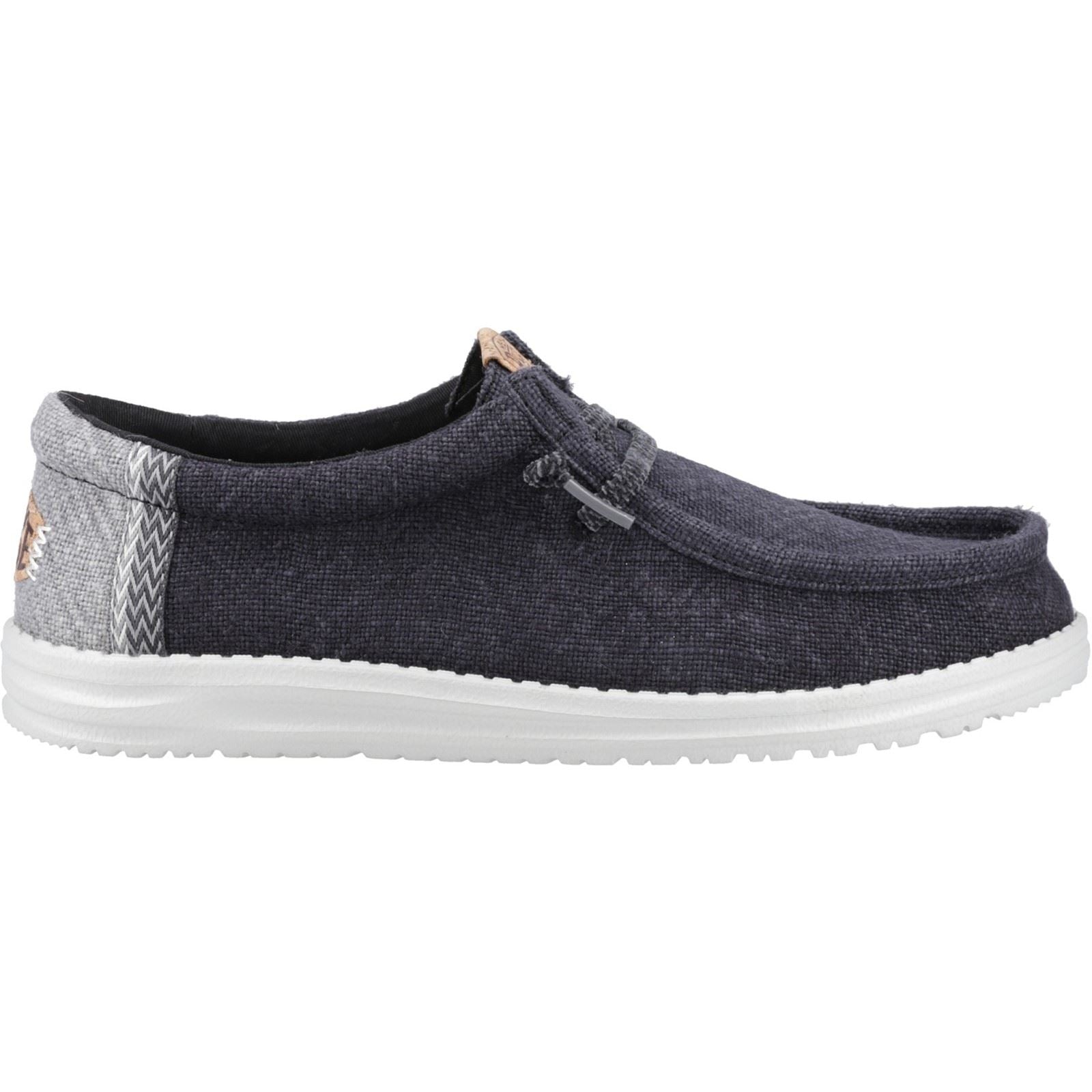 HEYDUDE Wally Jute Chaussures Mocassins En Jute Pour Hommes Noir/Granit Gris