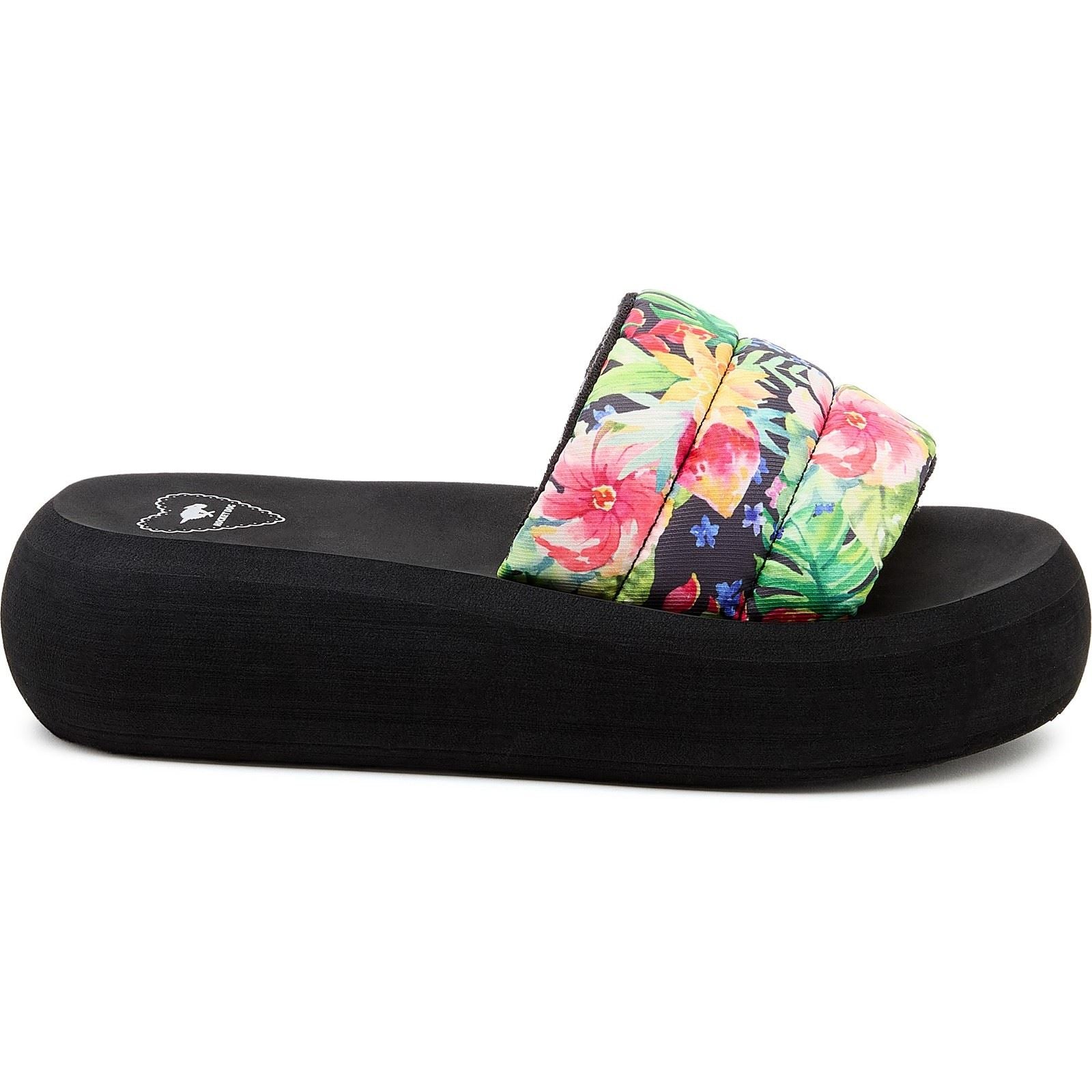 Rocket Dog Splash Bahama Sandales De Femme En Textile Noir/Multicolore