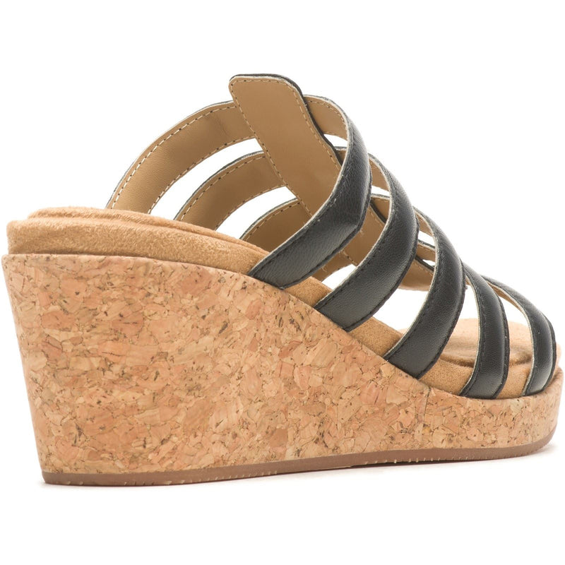 Hush Puppies Willow Slide Escarpins Compensés Noirs Pour Femmes En Cuir